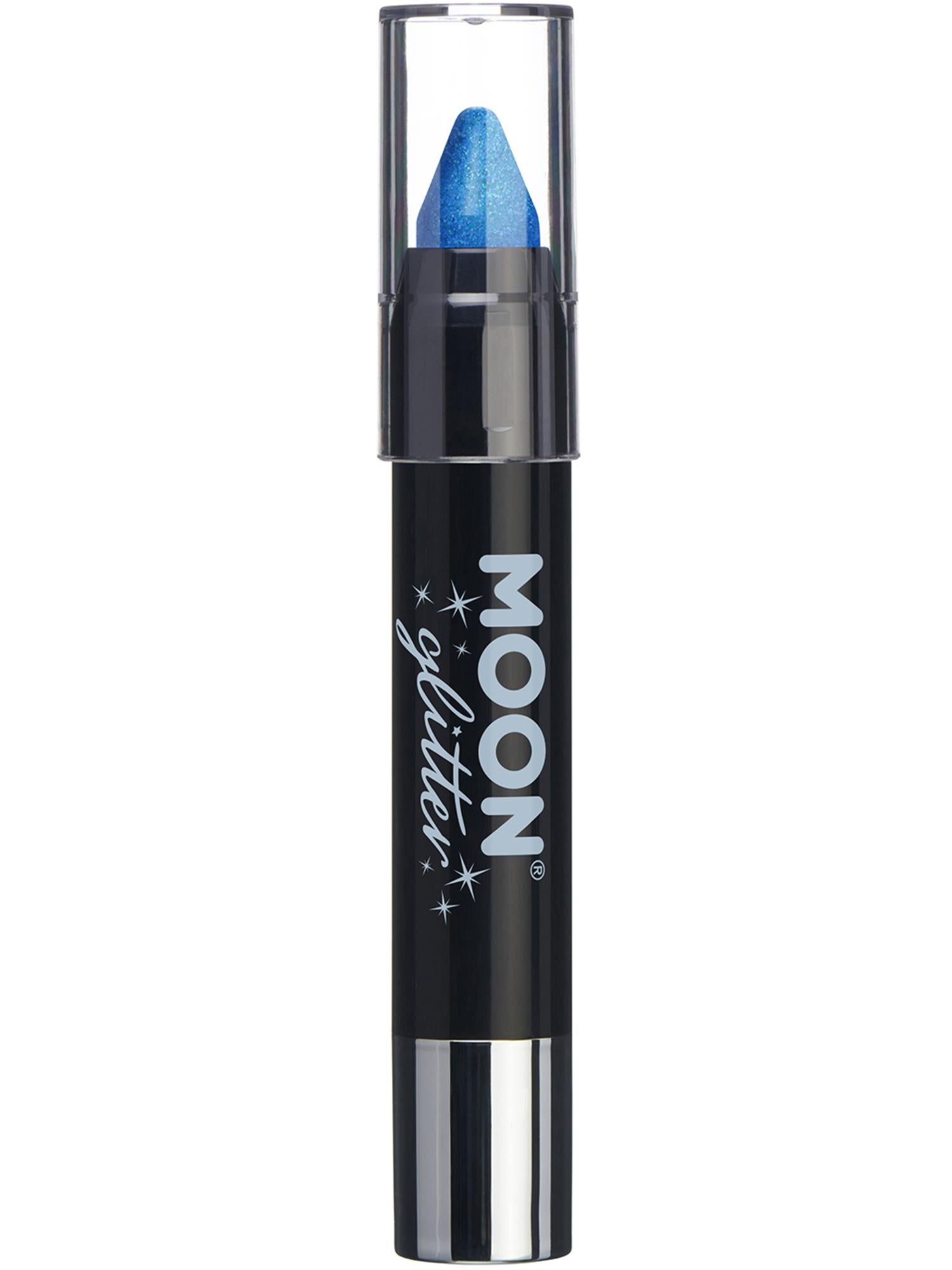 Moon Creations Glitter Iridescent Body Crayons, Blue, Single, 3.2g