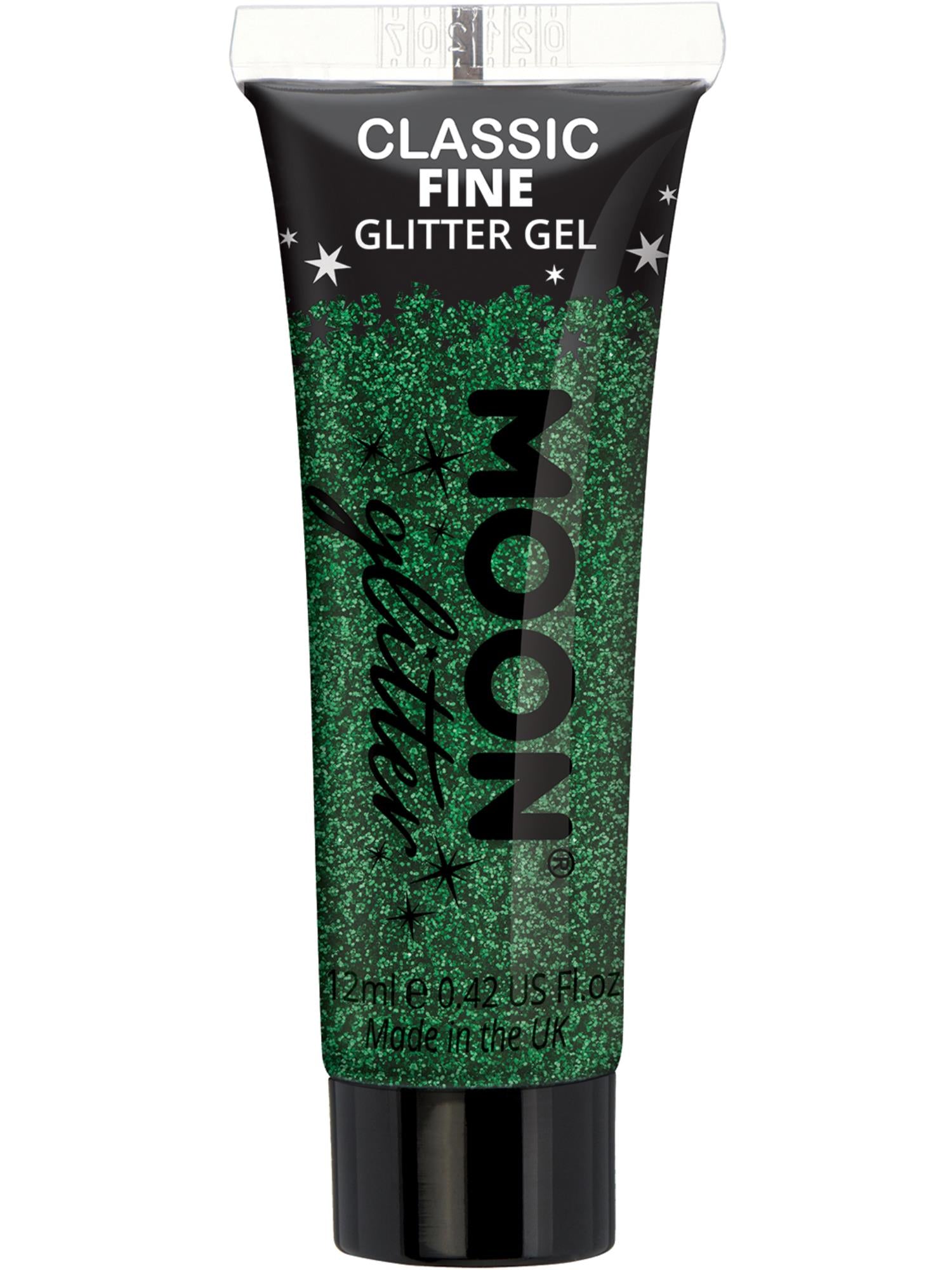 Moon Creations Classic Fine Glitter Gel, Green, Single, 12ml