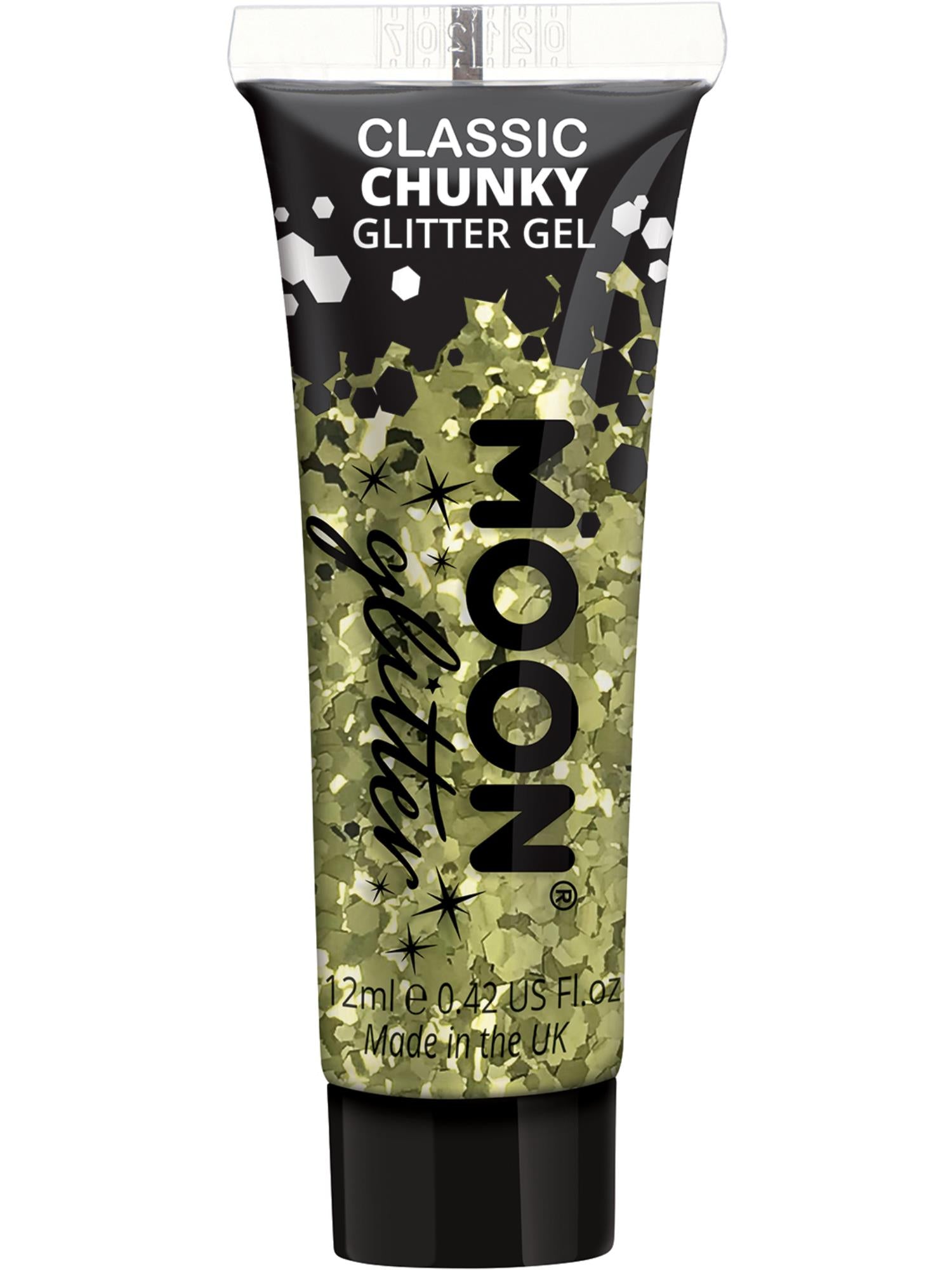Moon Creations Classic Chunky Glitter Gel, Gold, Single, 12ml