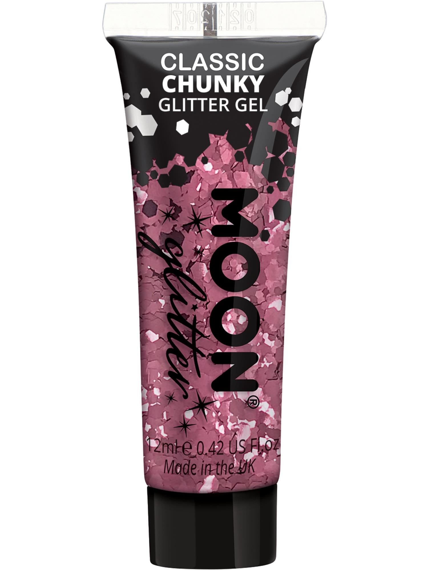 Moon Creations Classic Chunky Glitter Gel, Pink, Single, 12ml