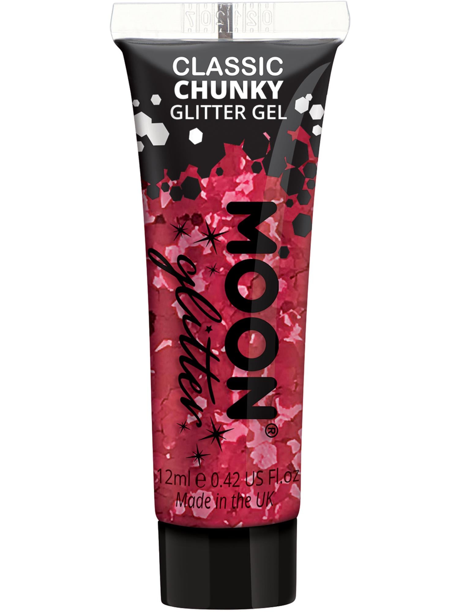 Moon Creations Classic Chunky Glitter Gel, Red, Single, 12ml
