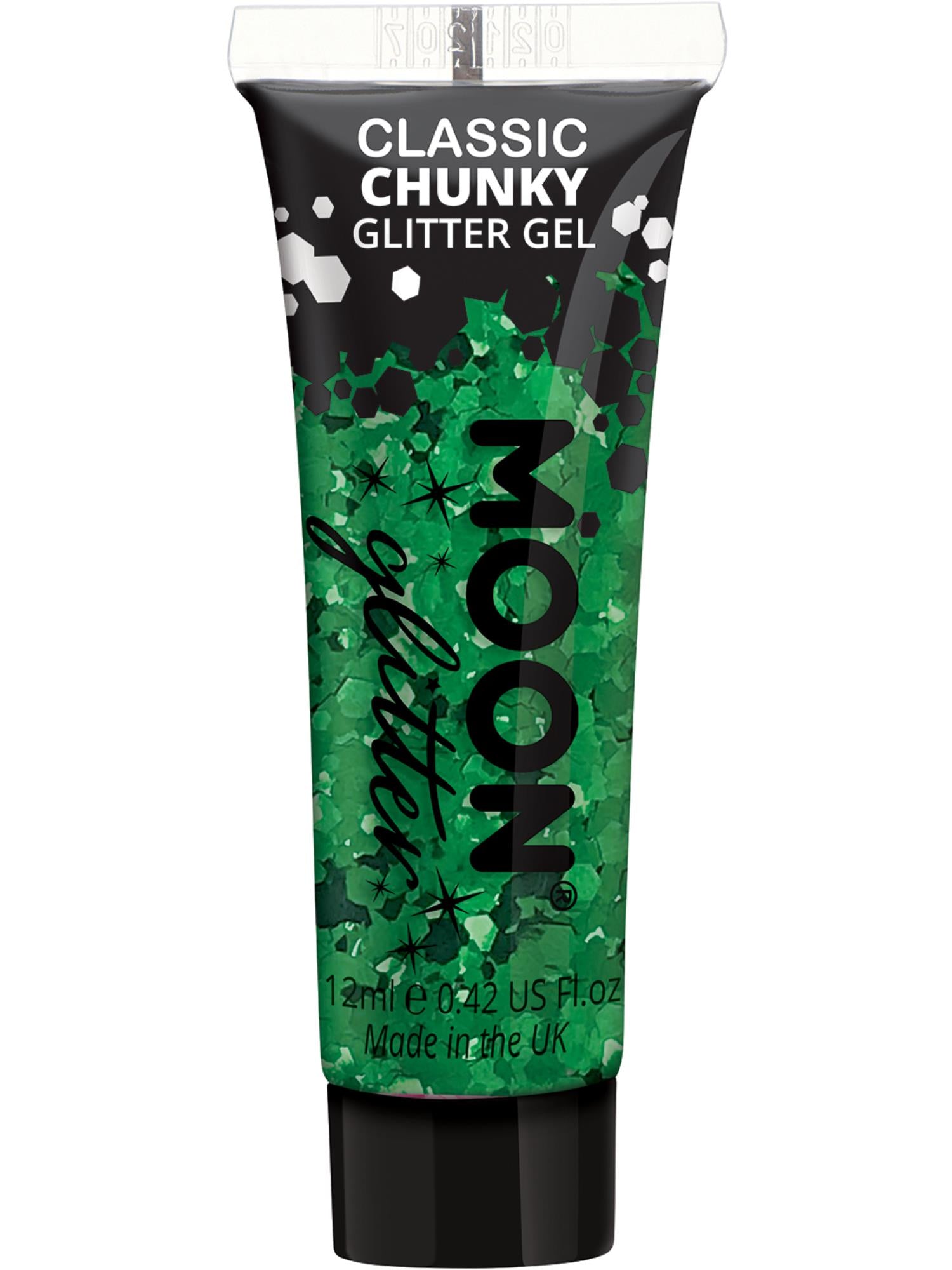 Moon Creations Classic Chunky Glitter Gel, Green, Single, 12ml