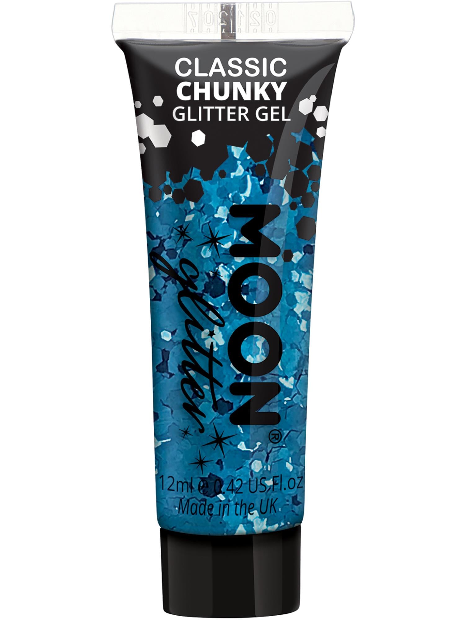 Moon Creations Classic Chunky Glitter Gel, Blue, Single, 12ml
