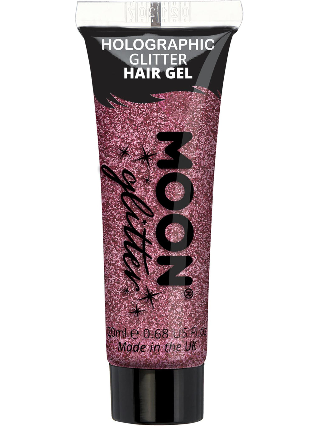 Moon Creations Holographic Glitter Hair Gel, Pink, Single, 20ml