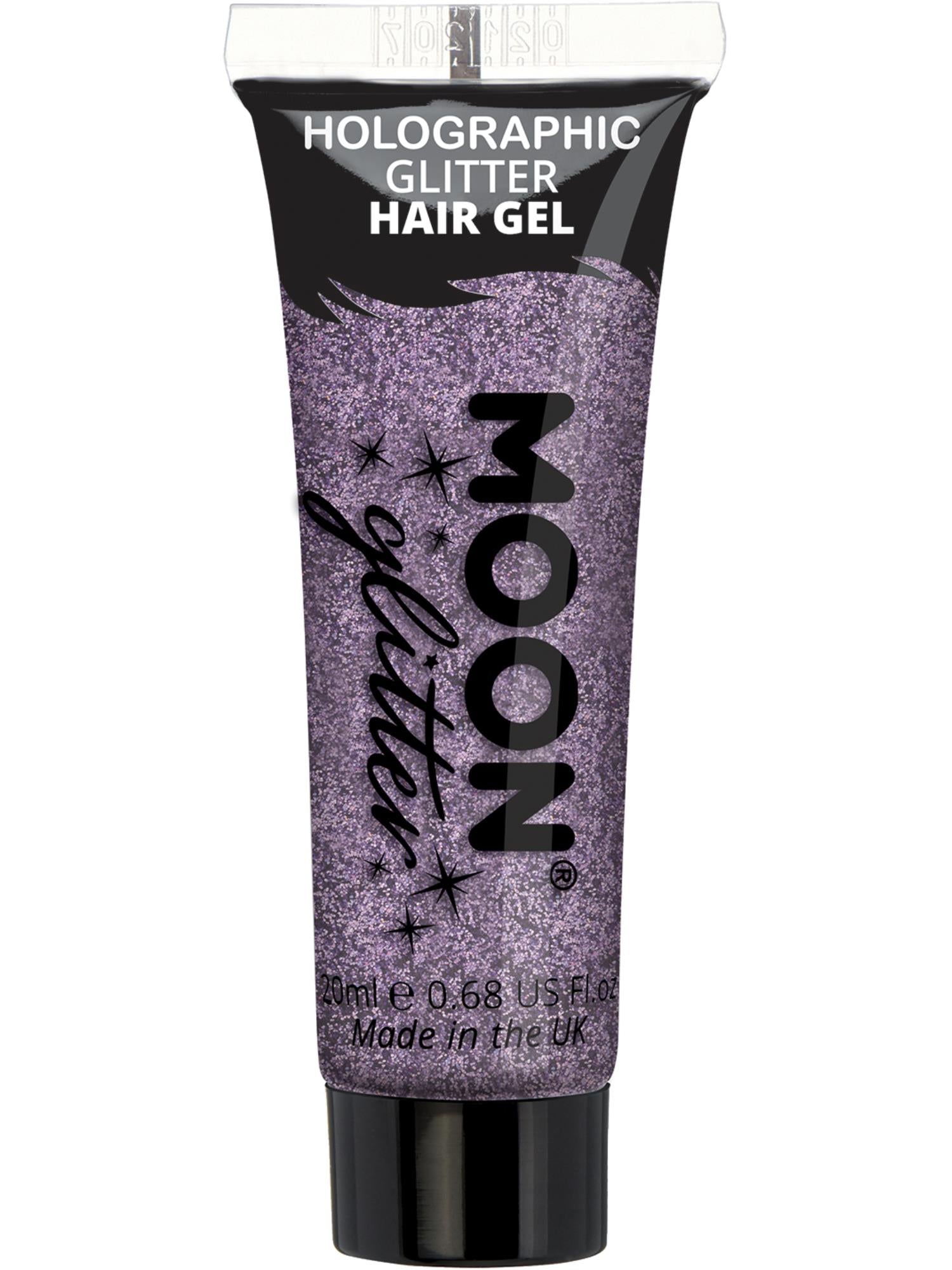 Moon Creations Holographic Glitter Hair Gel, Purple, Single, 20ml