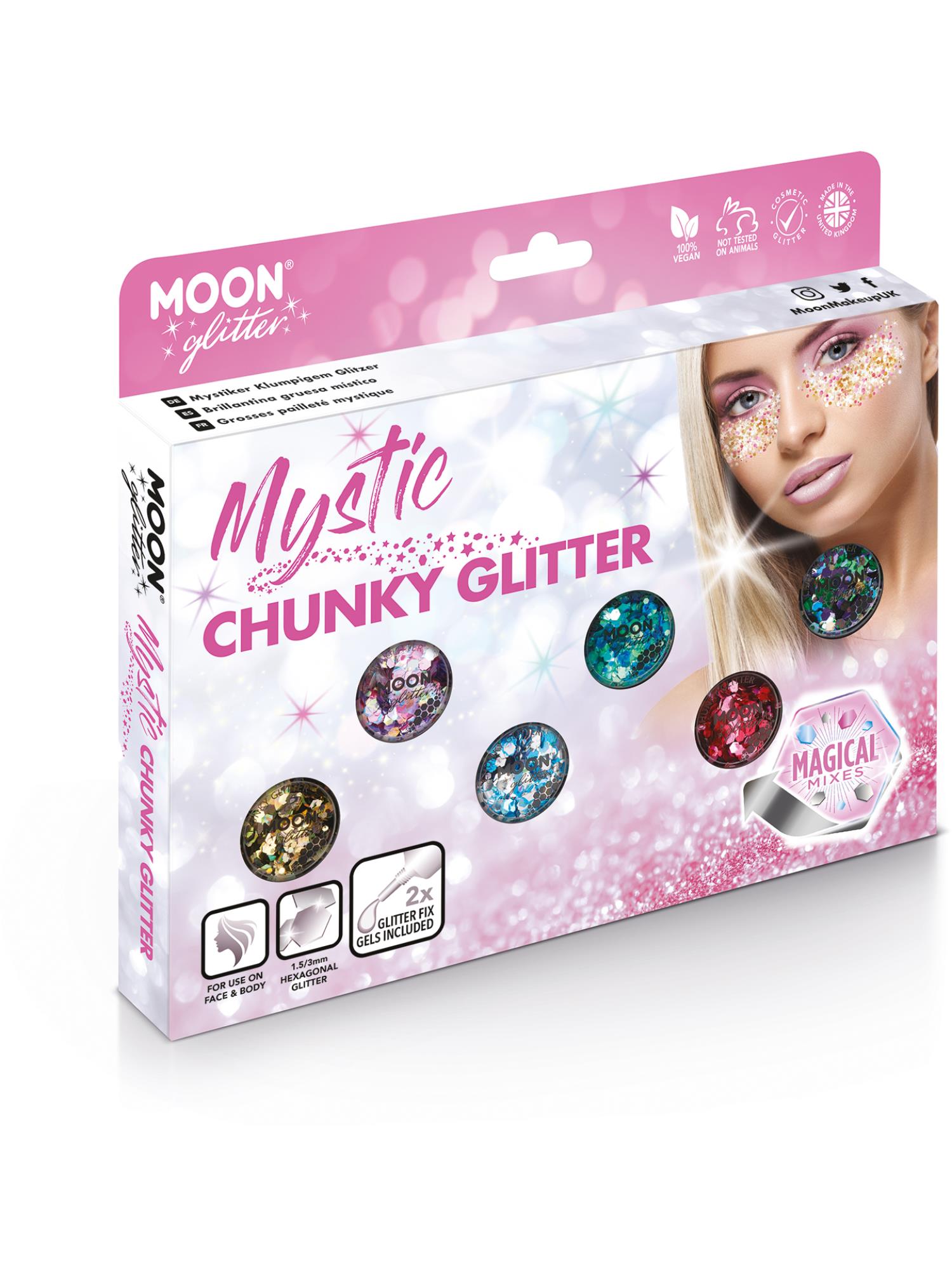 Moon Creations Mystic Chunky Glitter, Assorted, Boxset, 3g