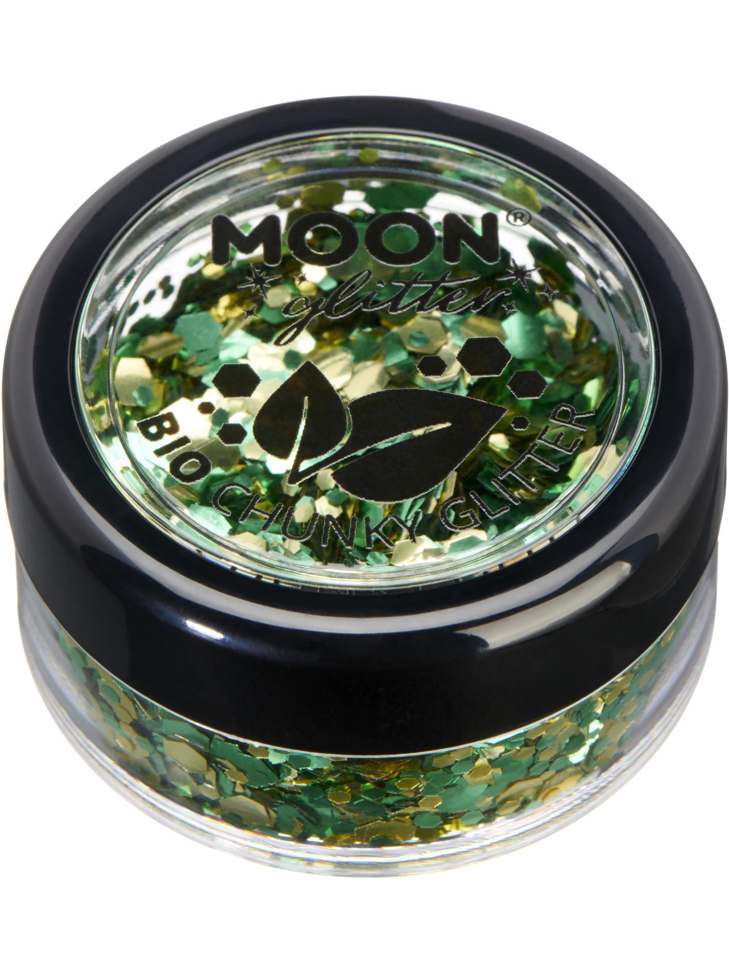 Moon Creations Mystic Bio Chunky Glitter, Mixed Colours, Single, 3g, Shamrock