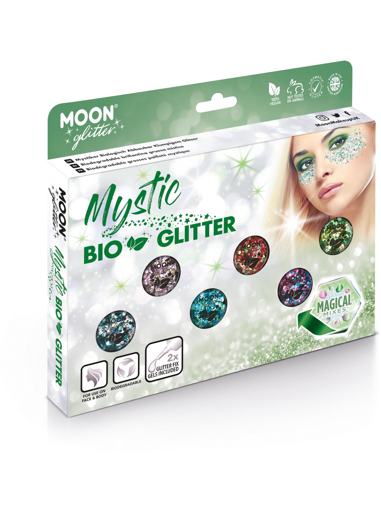 Moon Creations Mystic Bio Chunky Glitter, Assorted, Boxset, 3g