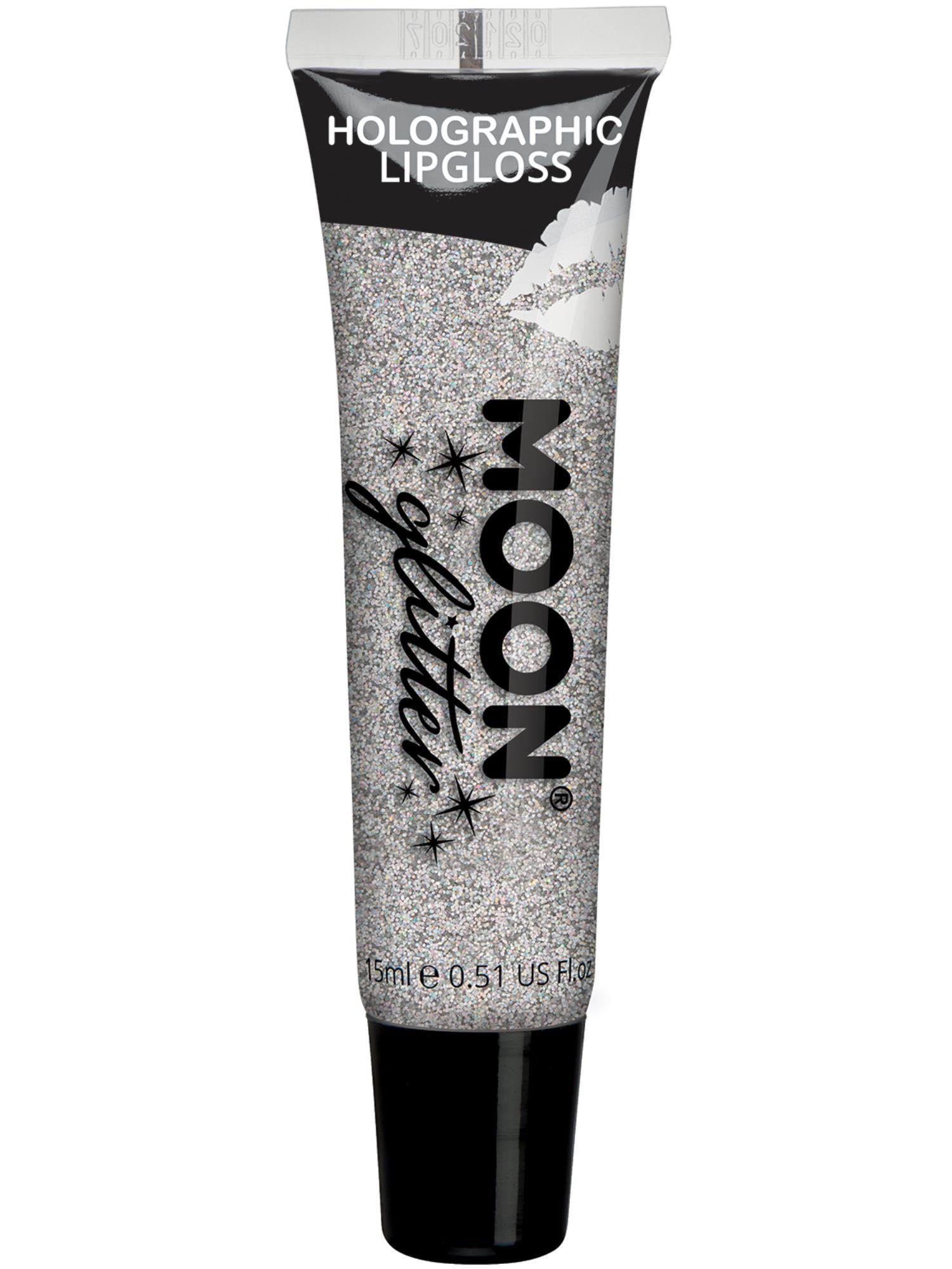 Moon Creations Holographic Glitter Lipgloss, Silver, Single, 15ml