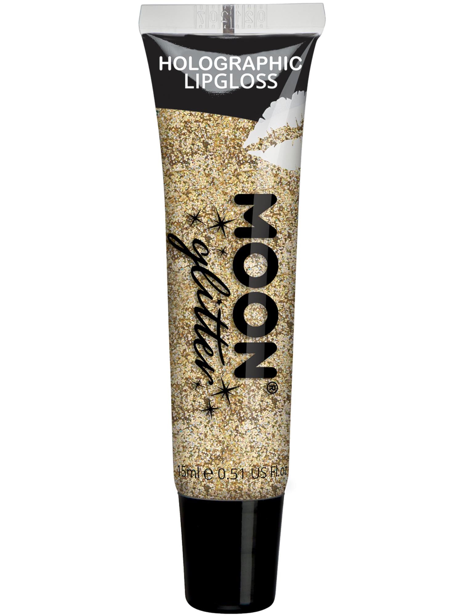 Moon Creations Holographic Glitter Lipgloss, Gold, Single, 15ml
