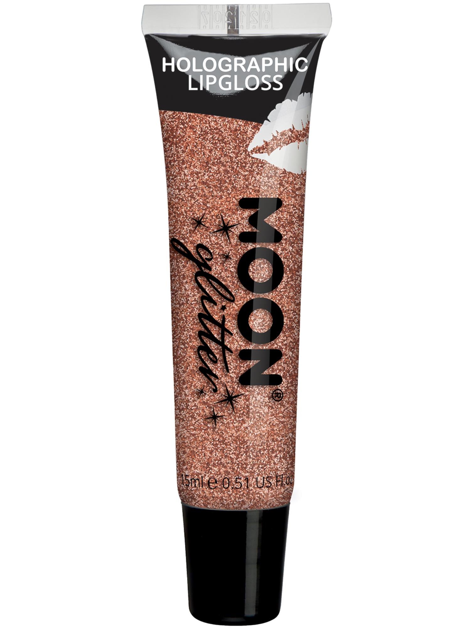 Moon Creations Holographic Glitter Lipgloss, Rose Gold, Single, 15ml