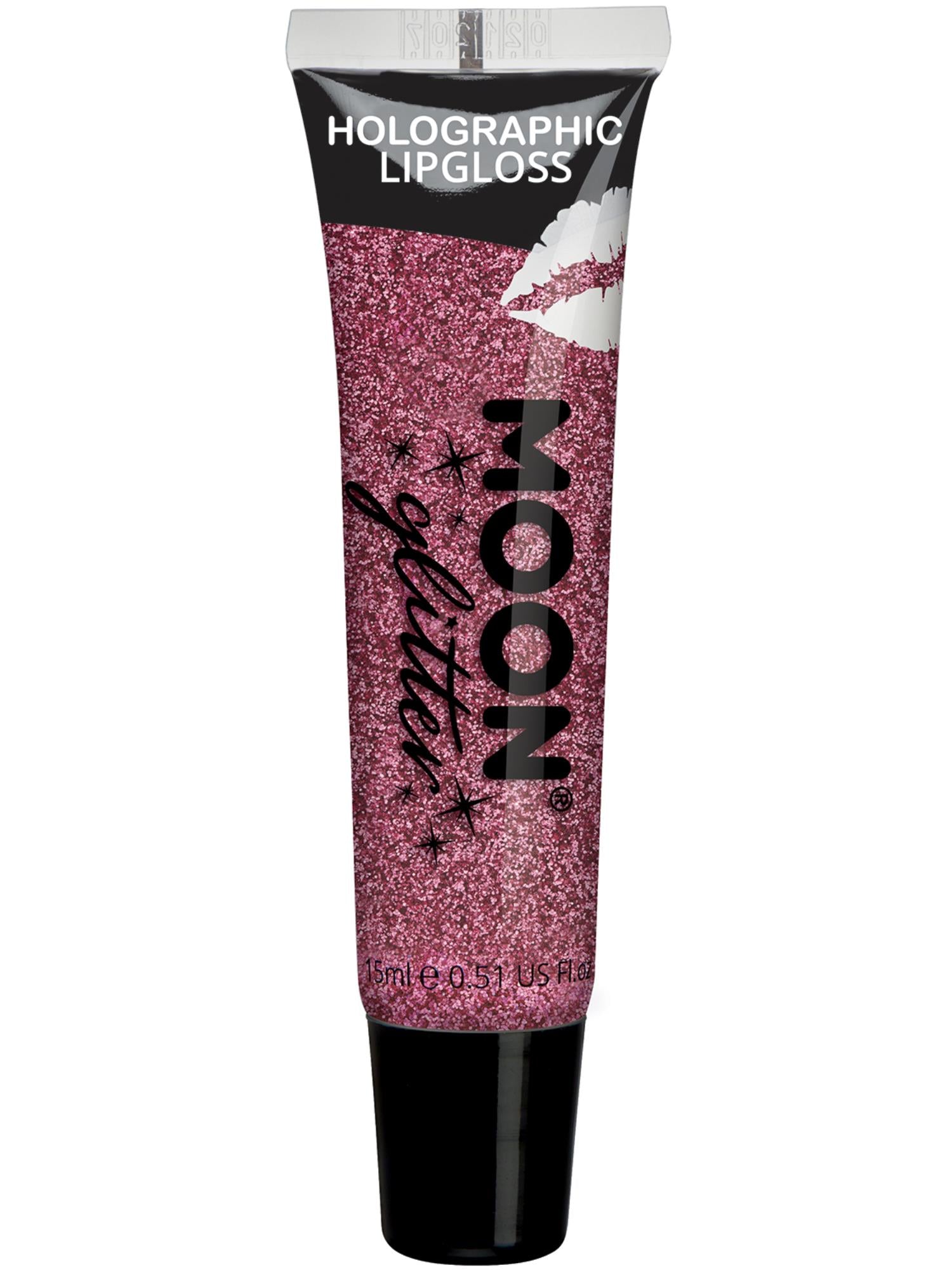 Moon Creations Holographic Glitter Lipgloss, Pink, Single, 15ml