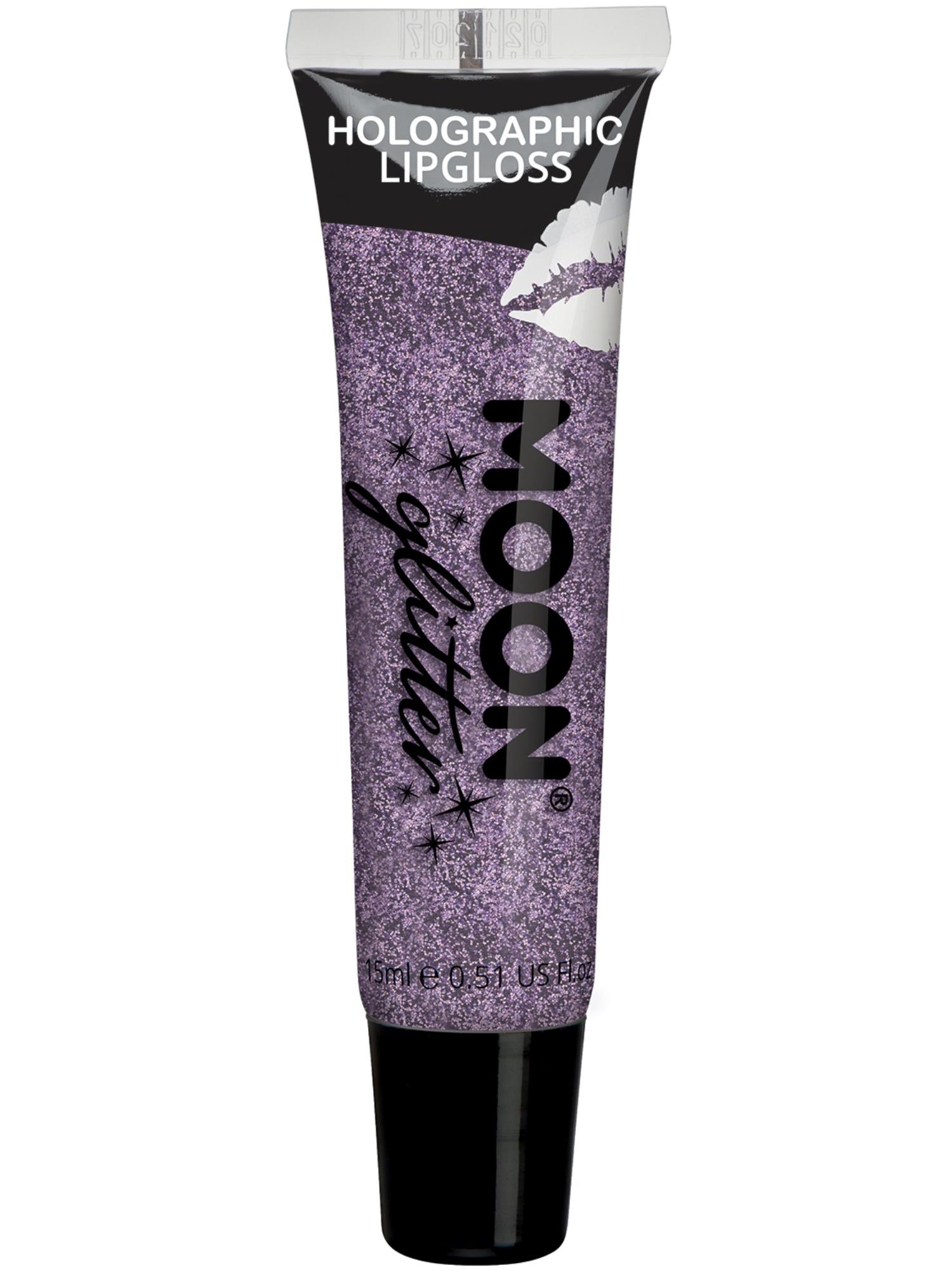 Moon Creations Holographic Glitter Lipgloss, Purple, Single, 15ml