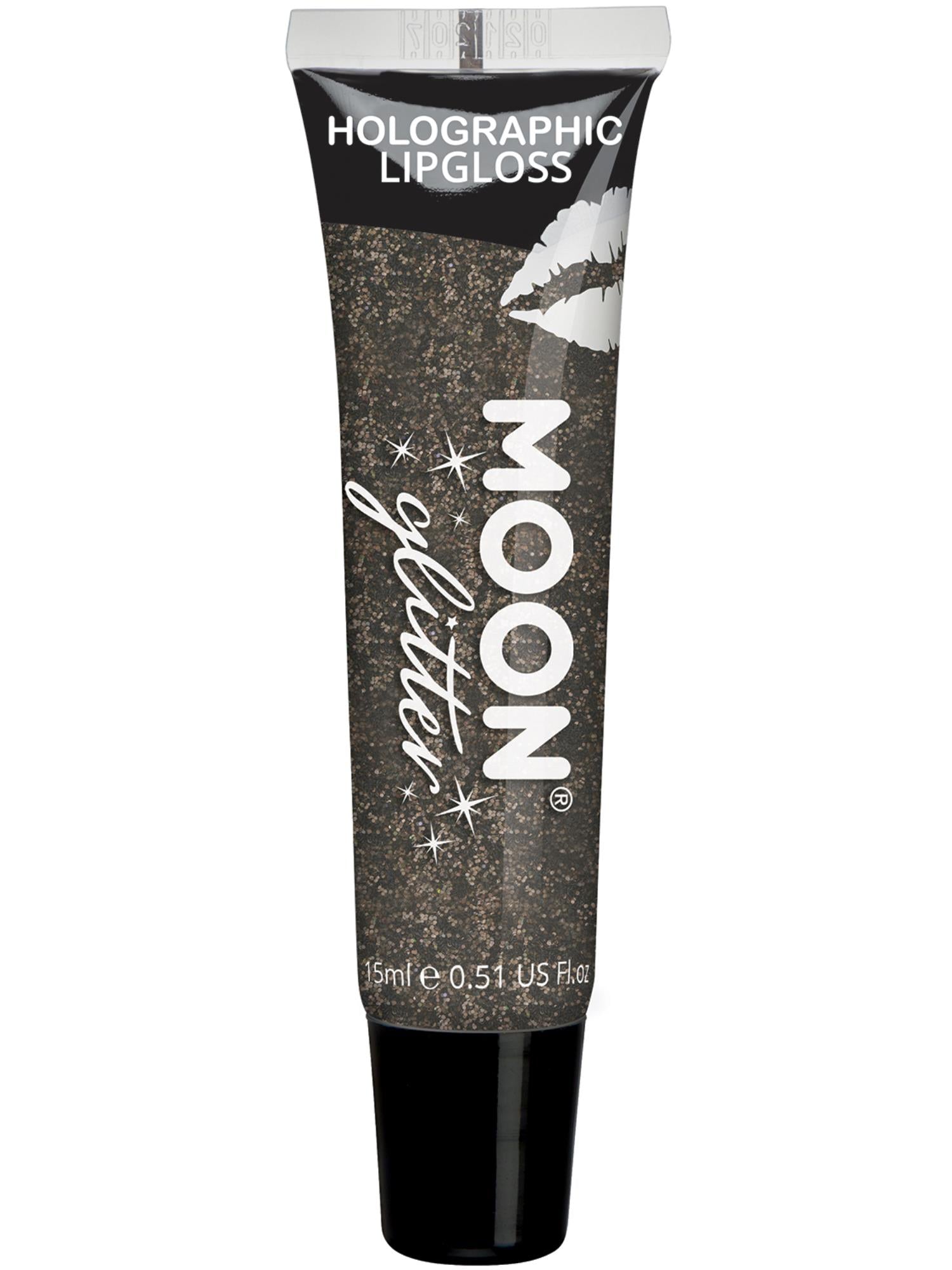 Moon Creations Holographic Glitter Lipgloss, Black, Single, 15ml