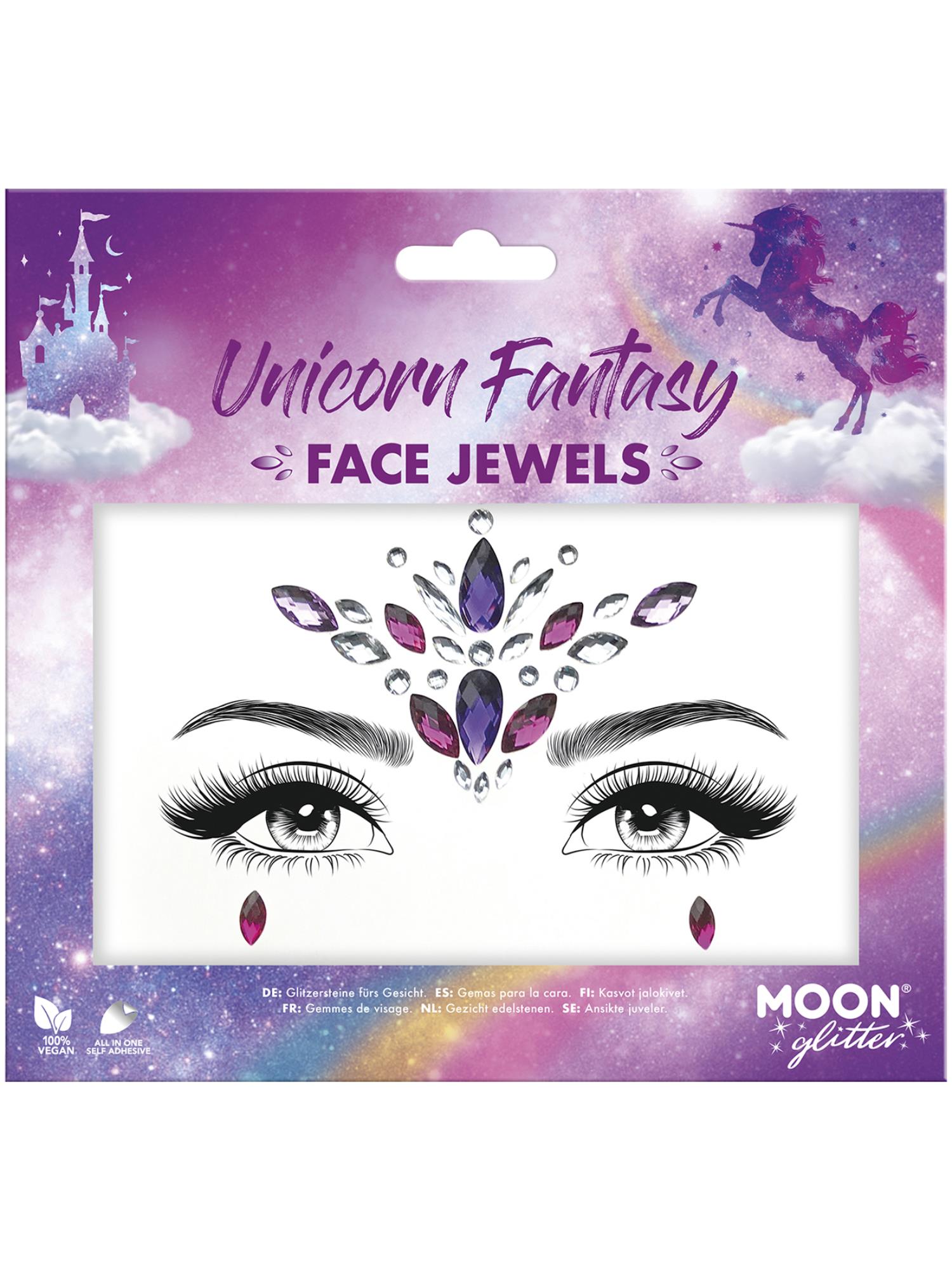 Moon Creations Glitter Face Jewels, Unicorn Fantasy