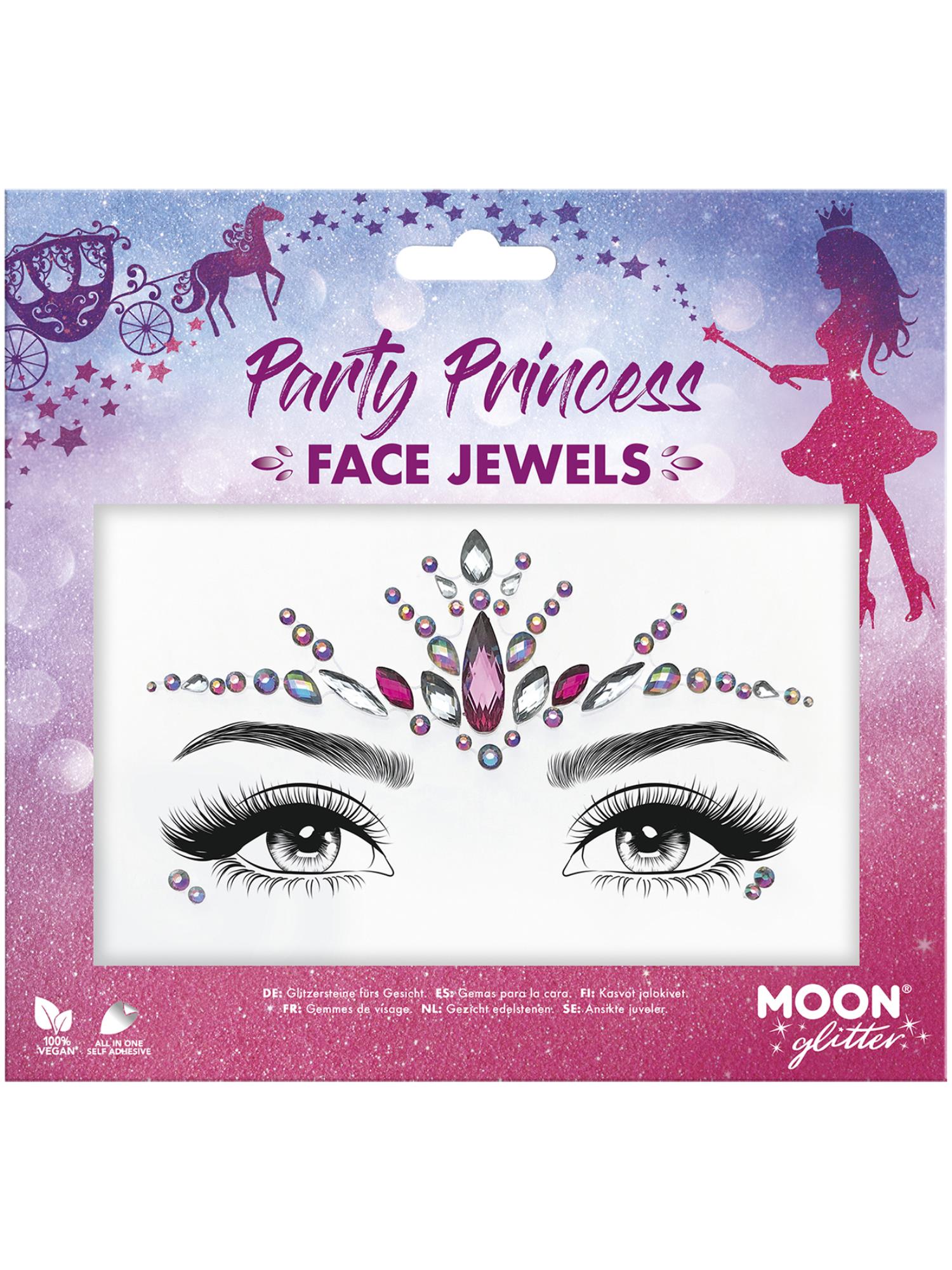 Moon Creations Glitter Face Jewels, Party Princess
