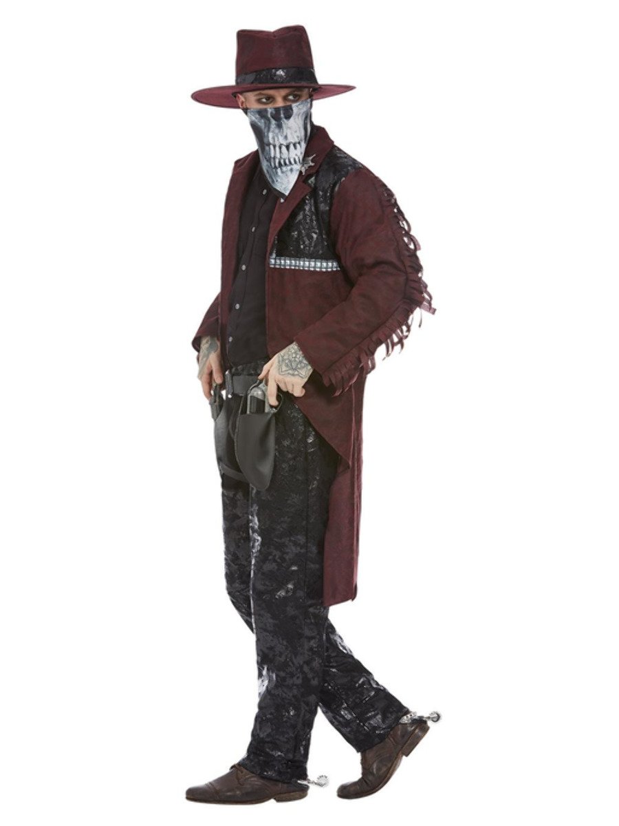 Deluxe Dark Spirit Western Cowboy Costume, Burgundy Side