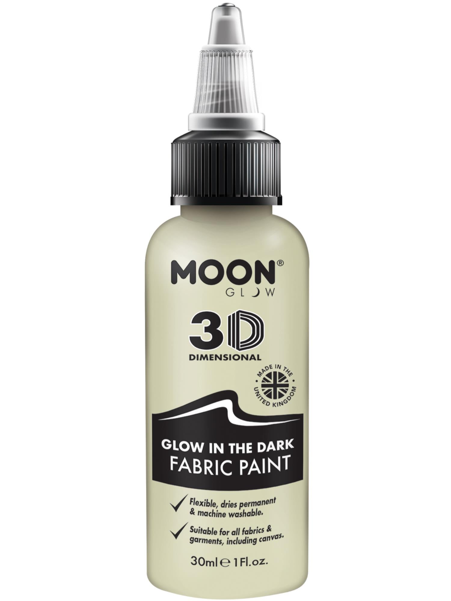 Moon Creations Glow Glow in the Dark Fabric Paint, 30ml Single