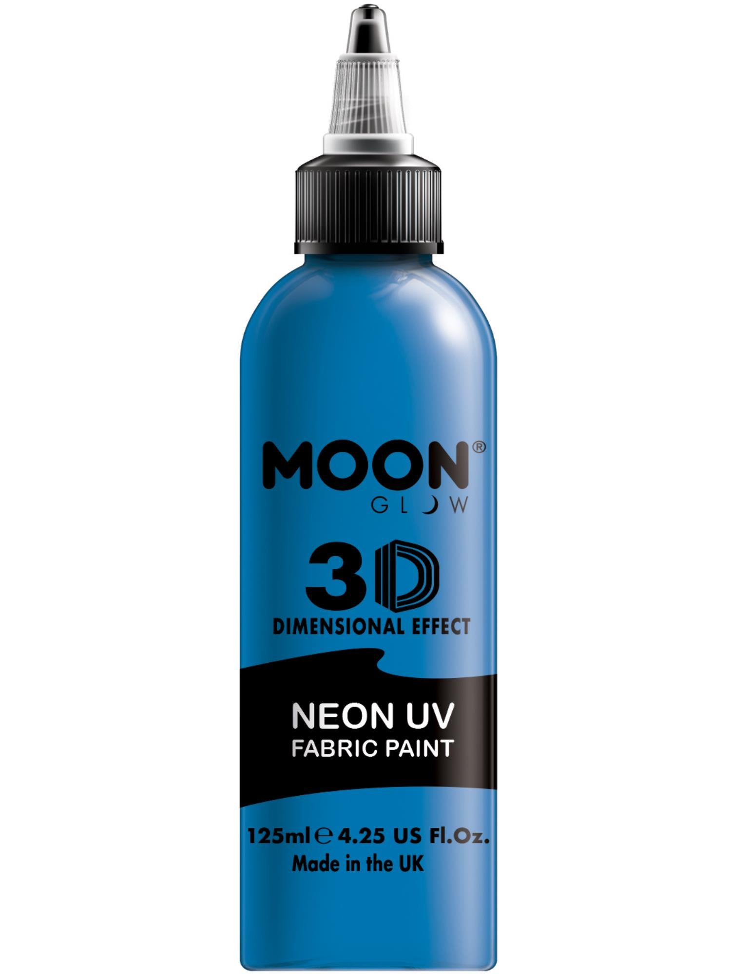 Moon Creations Glow Neon UV Intense Fabric Paint, Blue, 125ml Single
