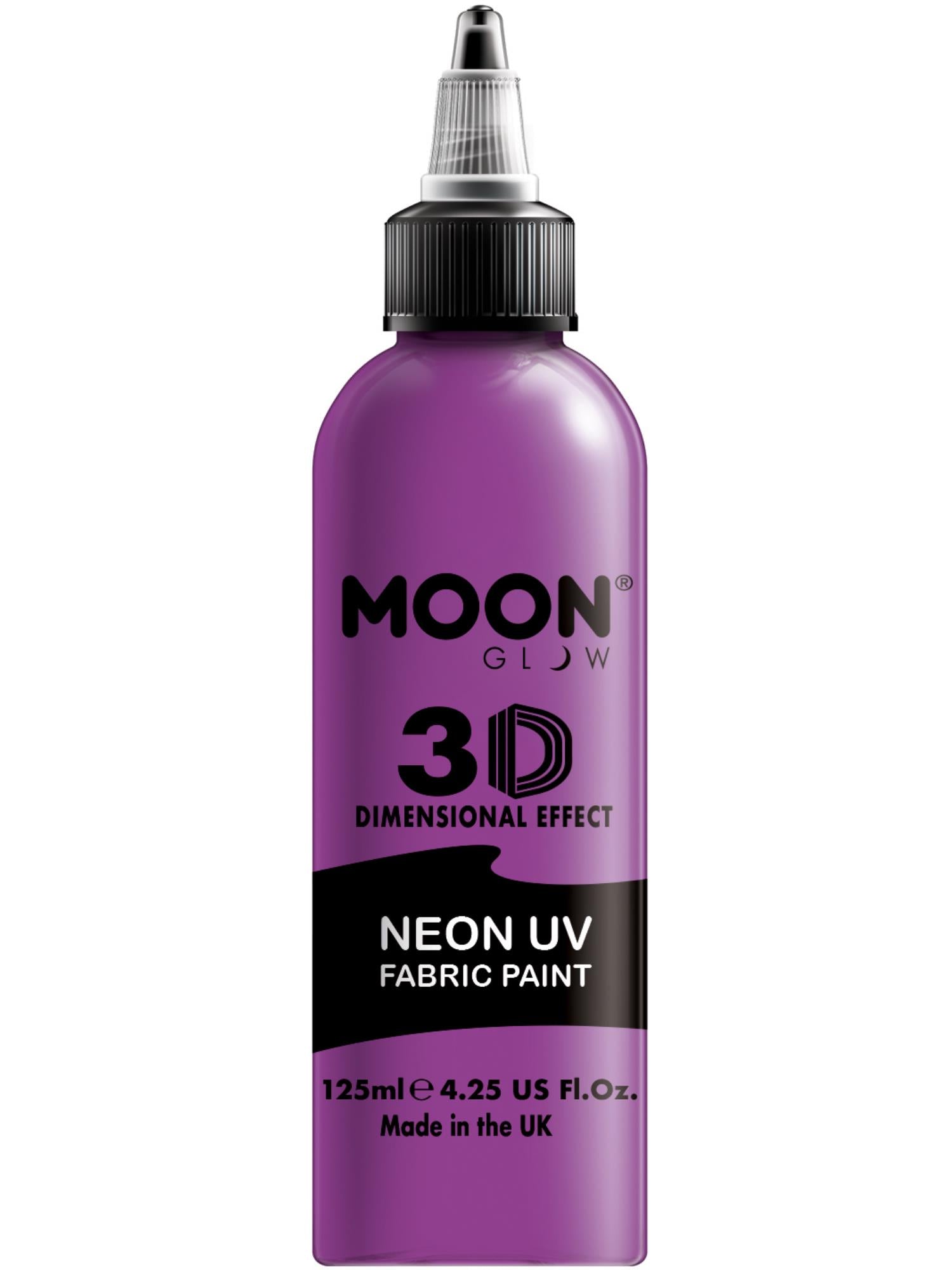 Moon Creations Glow Neon UV Intense Fabric Paint, Purple, 125ml Single