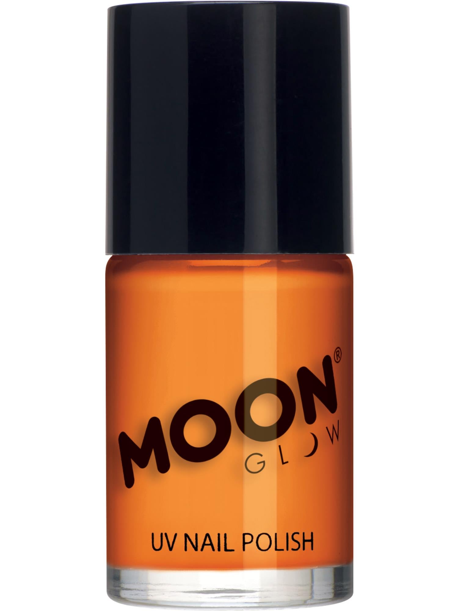 Moon Creations Glow Intense Neon UV Nail Polish, Intense Orange, Single, 14ml