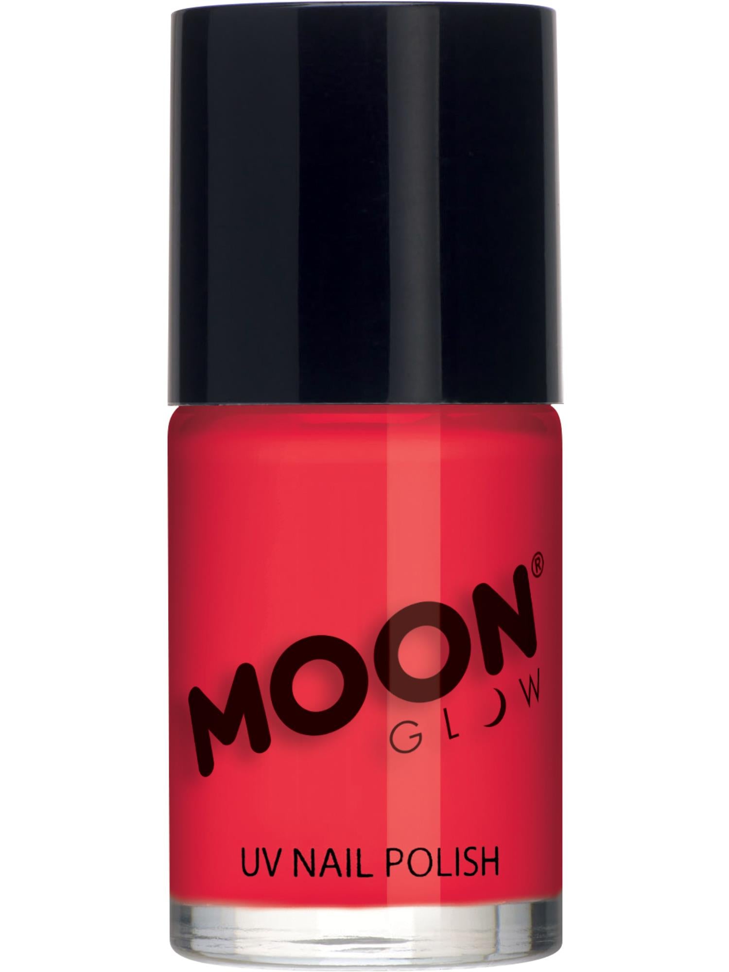 Moon Creations Glow Intense Neon UV Nail Polish, Intense Red, Single, 14ml