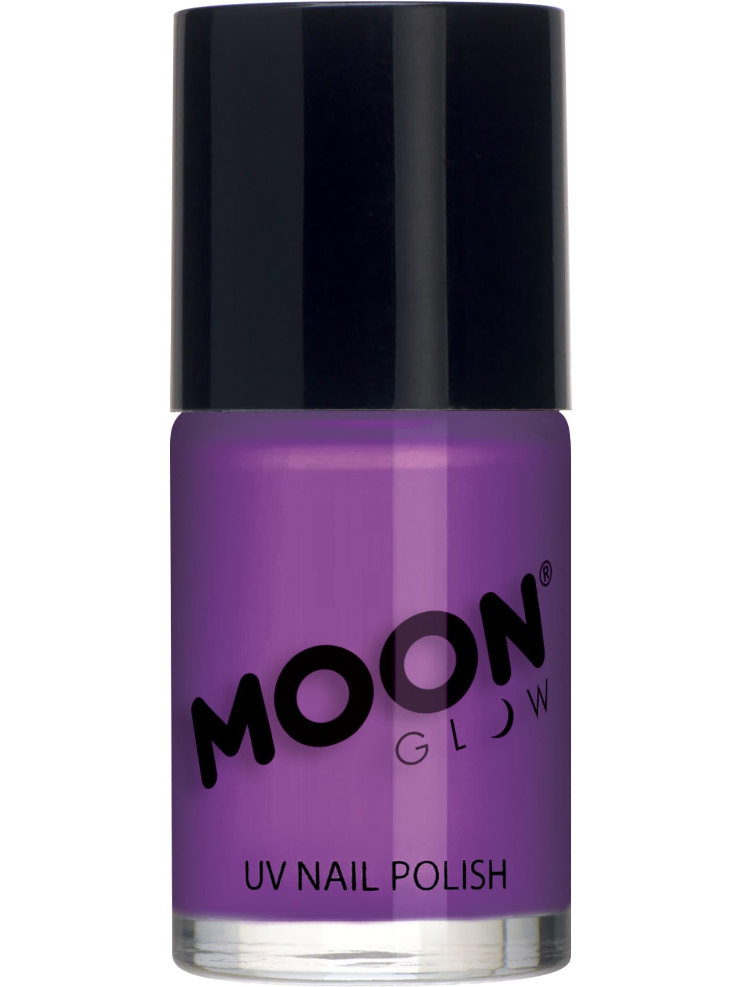 Moon Creations Glow Intense Neon UV Nail Polish, Intense Purple, Single, 14ml