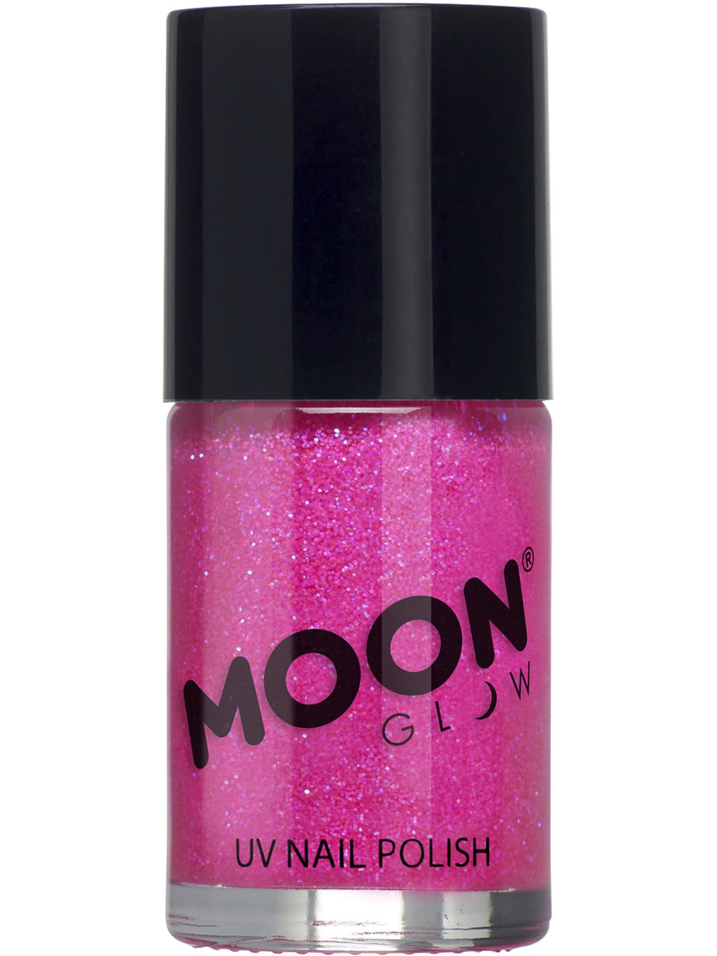 Moon Creations Glow Neon UV Glitter Nail Polish, Pink, 14ml Single