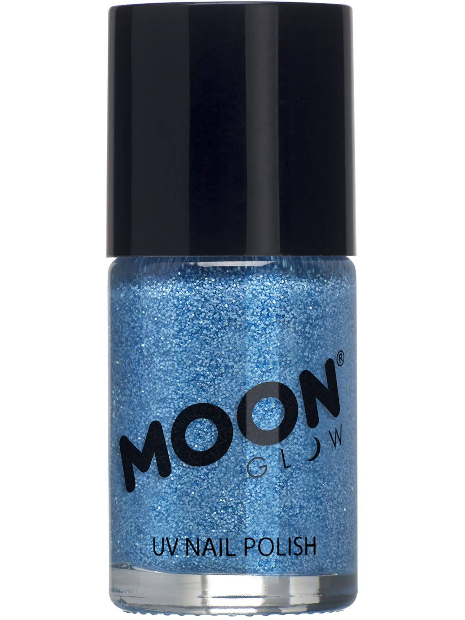 Moon Creations Glow Neon UV Glitter Nail Polish, Blue, 14ml Single