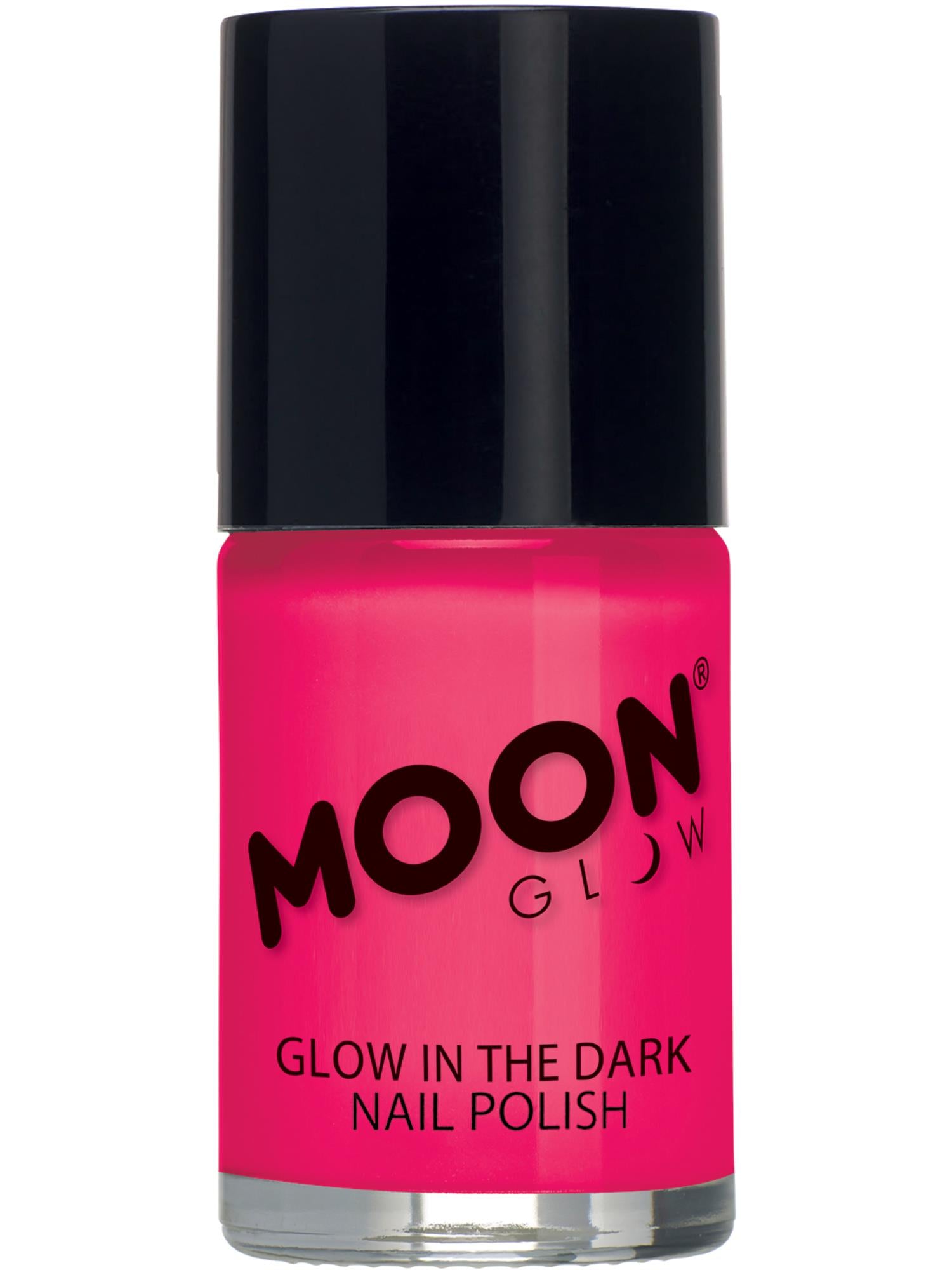 Moon Creations Glow Glow in the Dark Nail Polish, Pink, 14ml Single