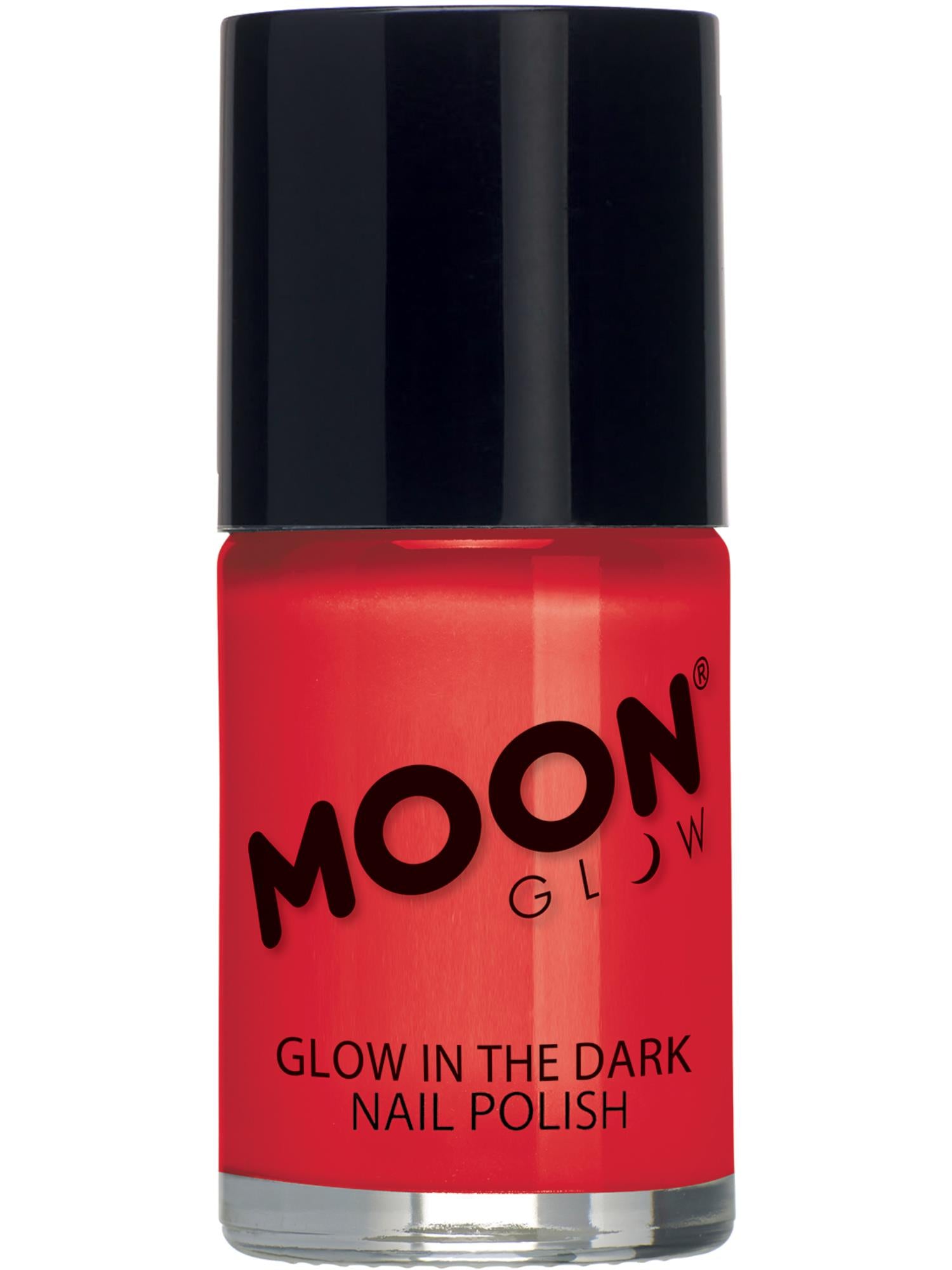 Moon Creations Glow Glow in the Dark Nail Polish, Red, 14ml Single