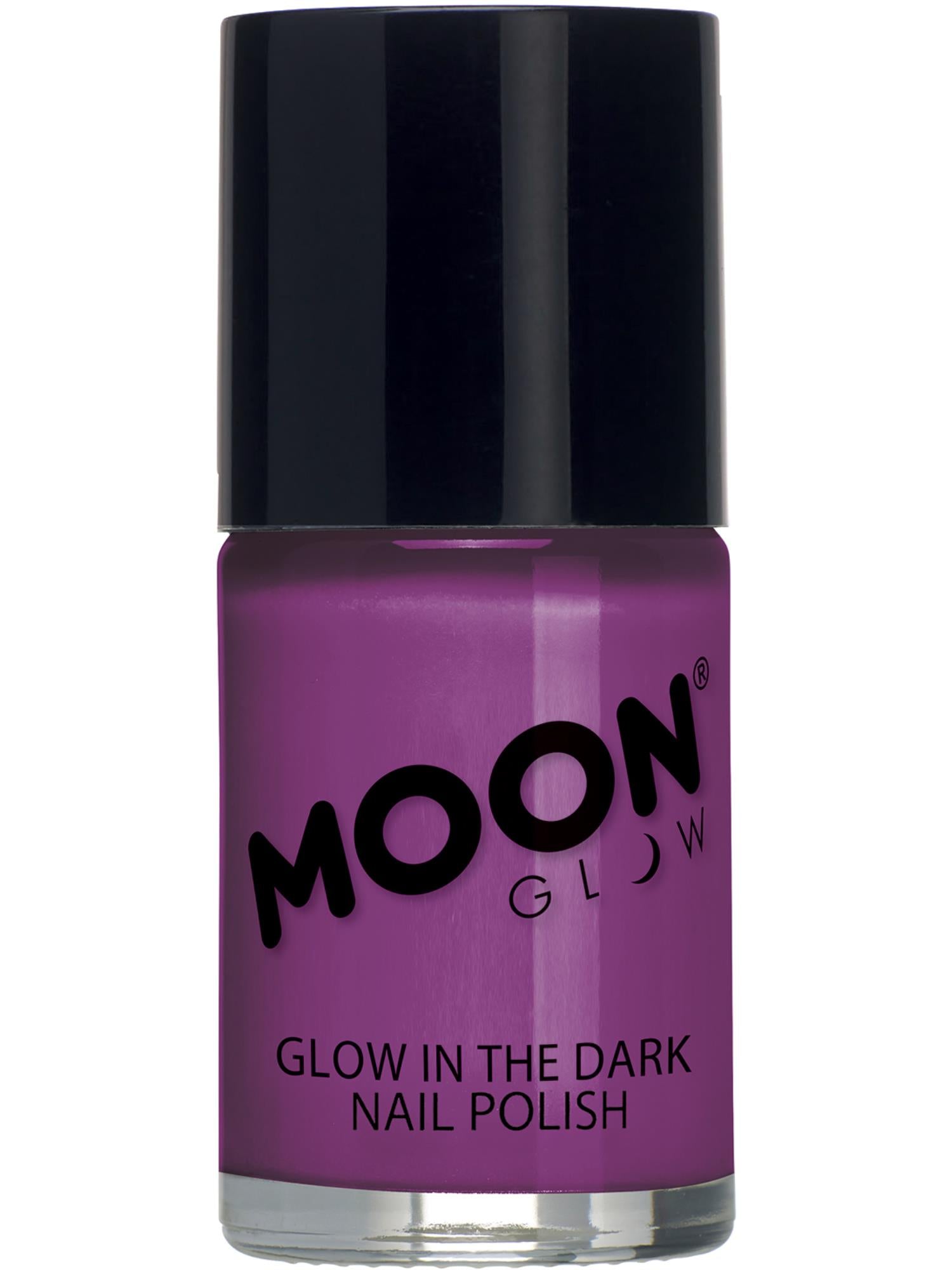 Moon Creations Glow Glow in the Dark Nail Polish, Purple, 14ml Single
