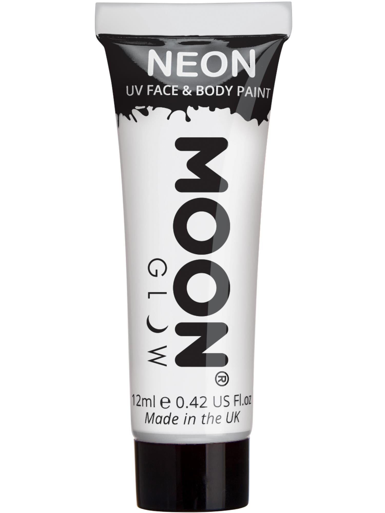 Moon Creations Glow Intense Neon UV Face Paint, White, Single, 12ml