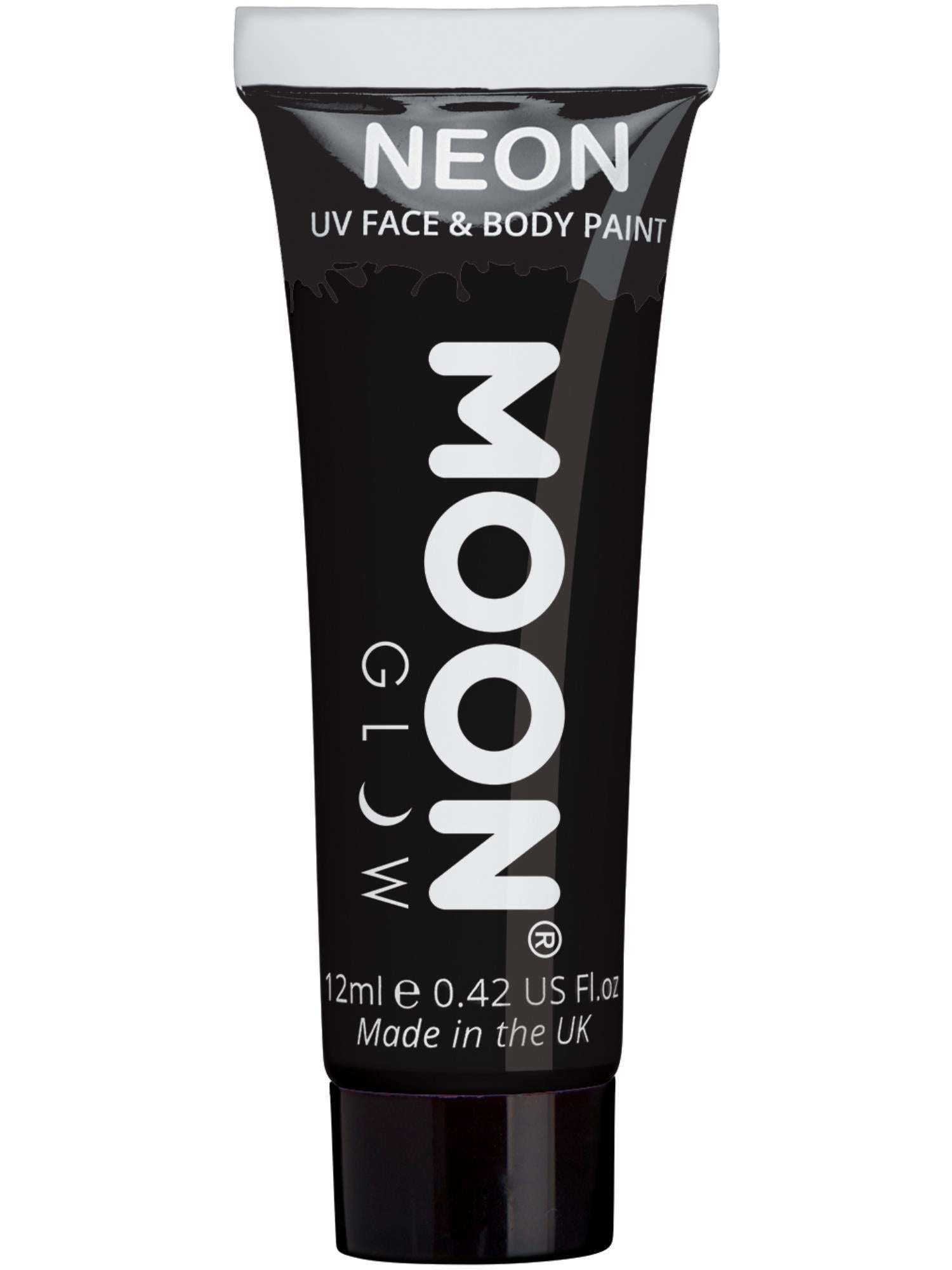 Moon Creations Glow Pastel Neon UV Face Paint, Black, Single, 12ml
