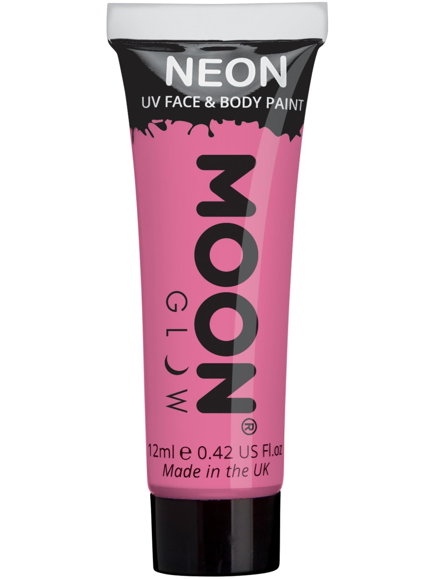 Moon Creations Glow Pastel Neon UV Face Paint, Pastel Pink, Single, 12ml
