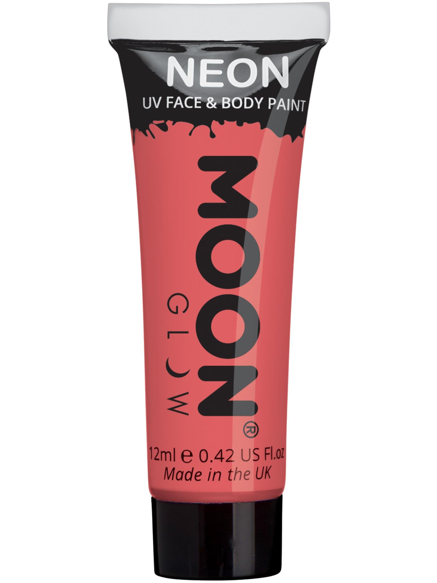 Moon Creations Glow Pastel Neon UV Face Paint, Pastel Coral, Single, 12ml
