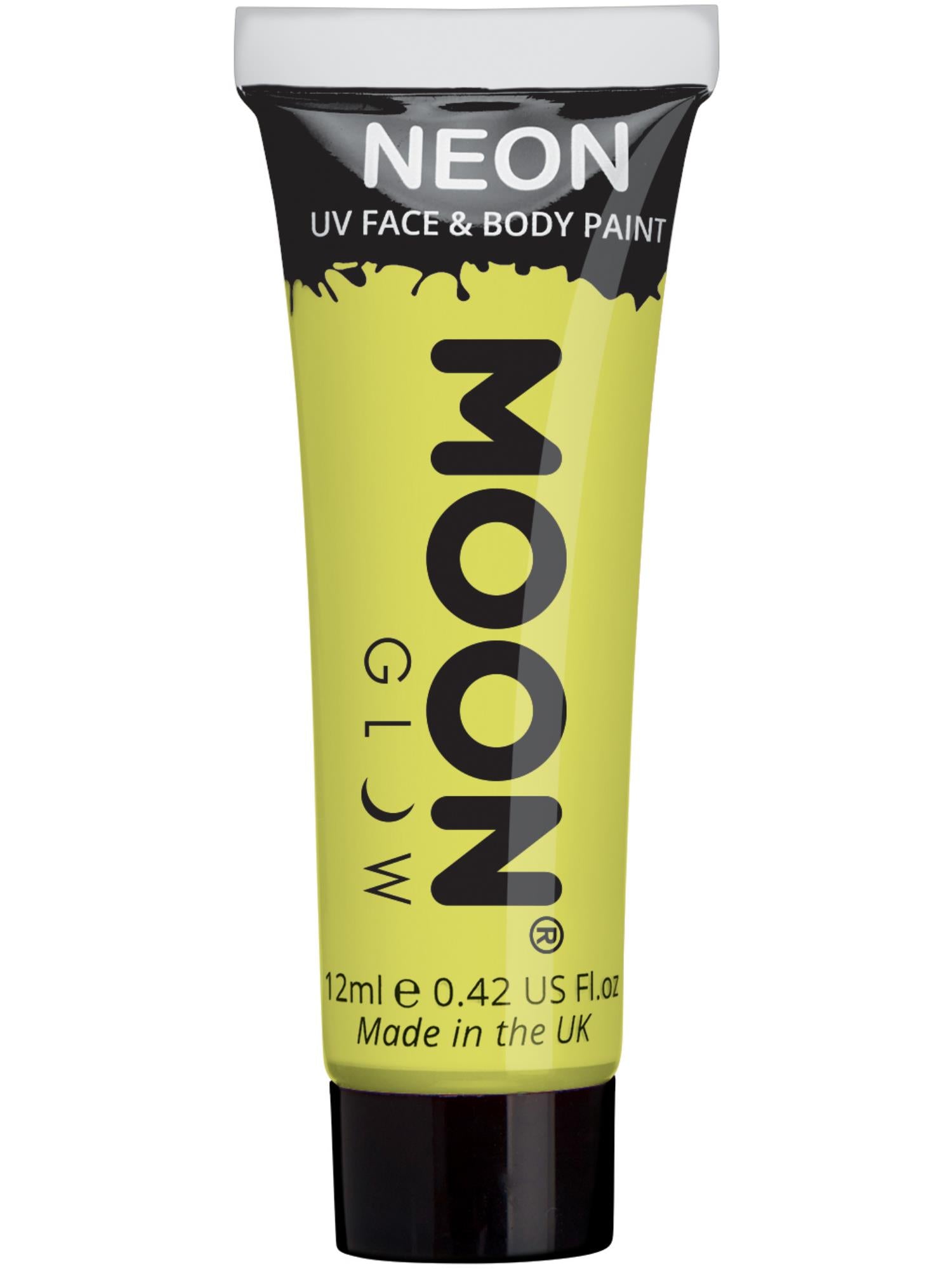 Moon Creations Glow Pastel Neon UV Face Paint, Pastel Yellow, Single, 12ml