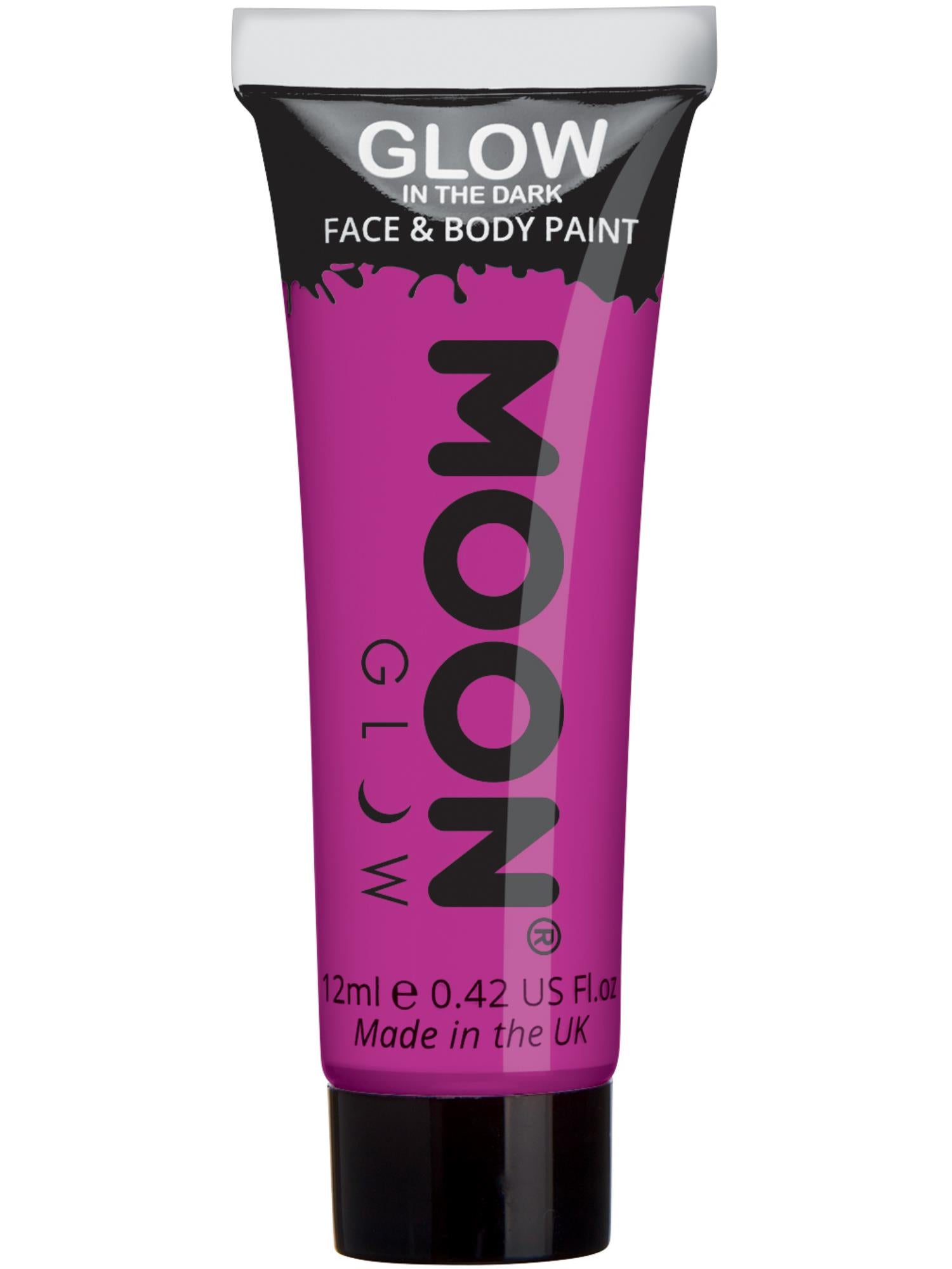 Moon Creations Glow Glow in the Dark Face Paint, Purple, 12ml Single