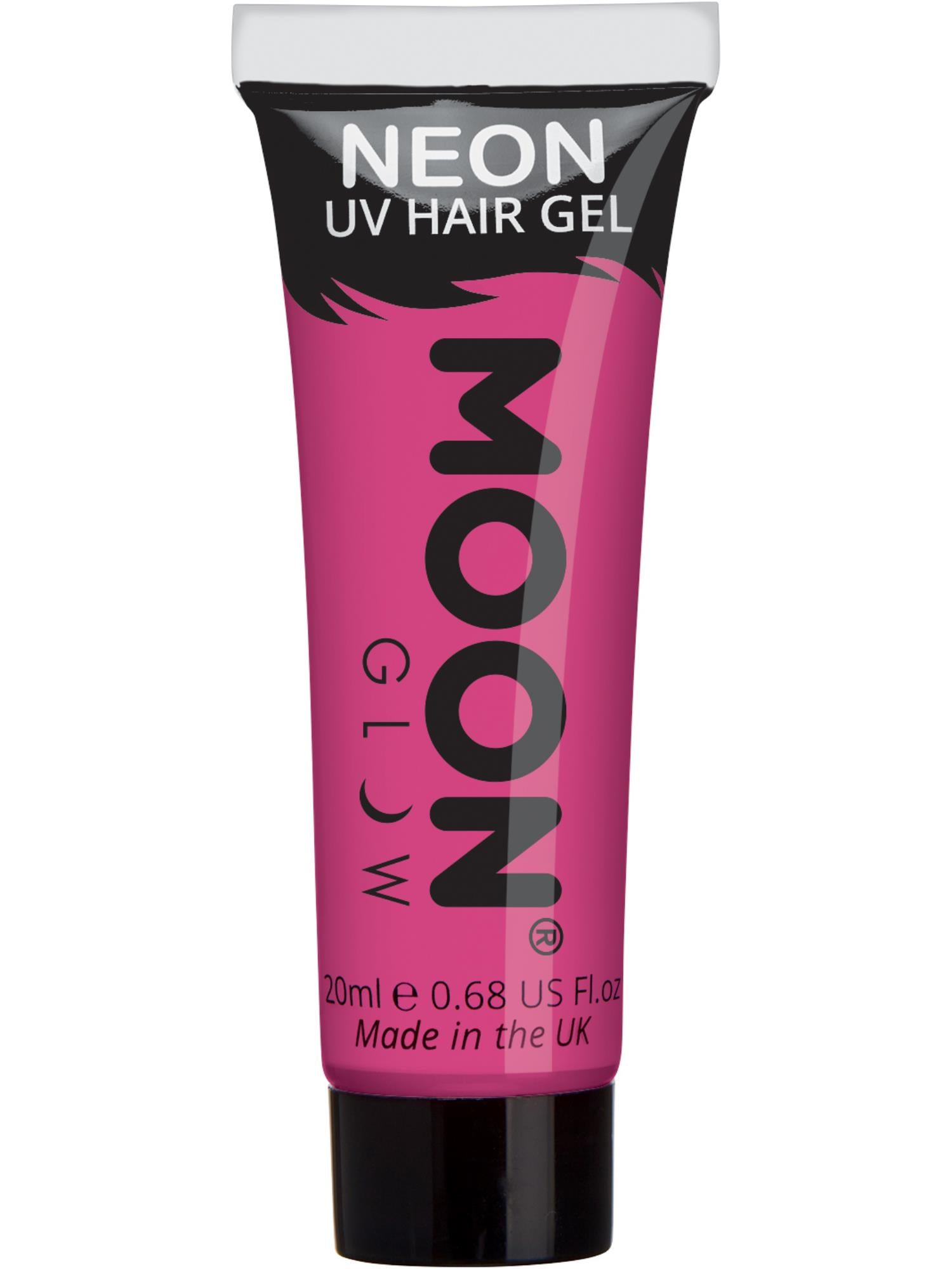 Moon Creations Glow Intense Neon UV Hair Gel, Intense Pink, Single, 20ml