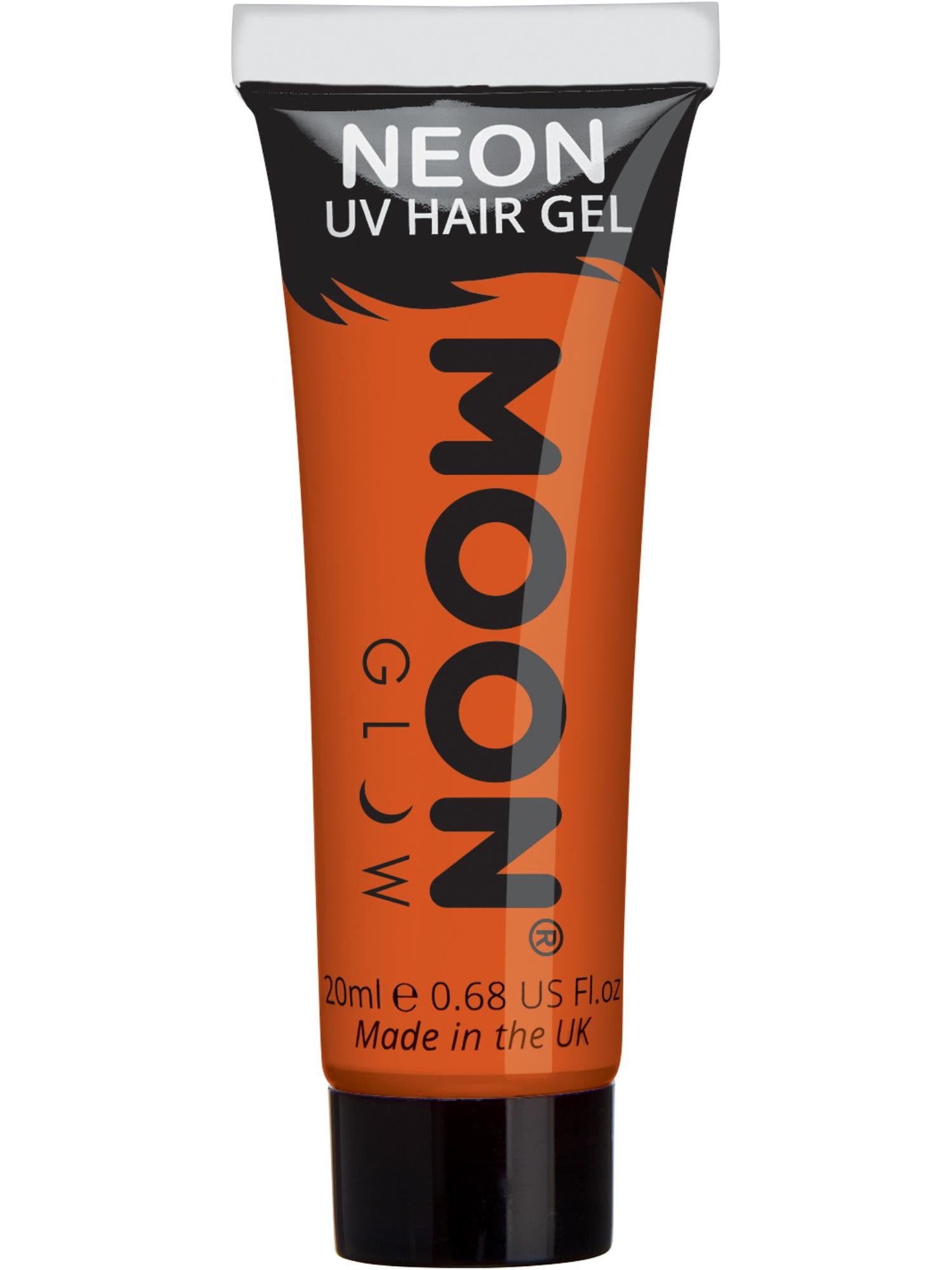 Moon Creations Glow Intense Neon UV Hair Gel, Intense Orange, Single, 20ml