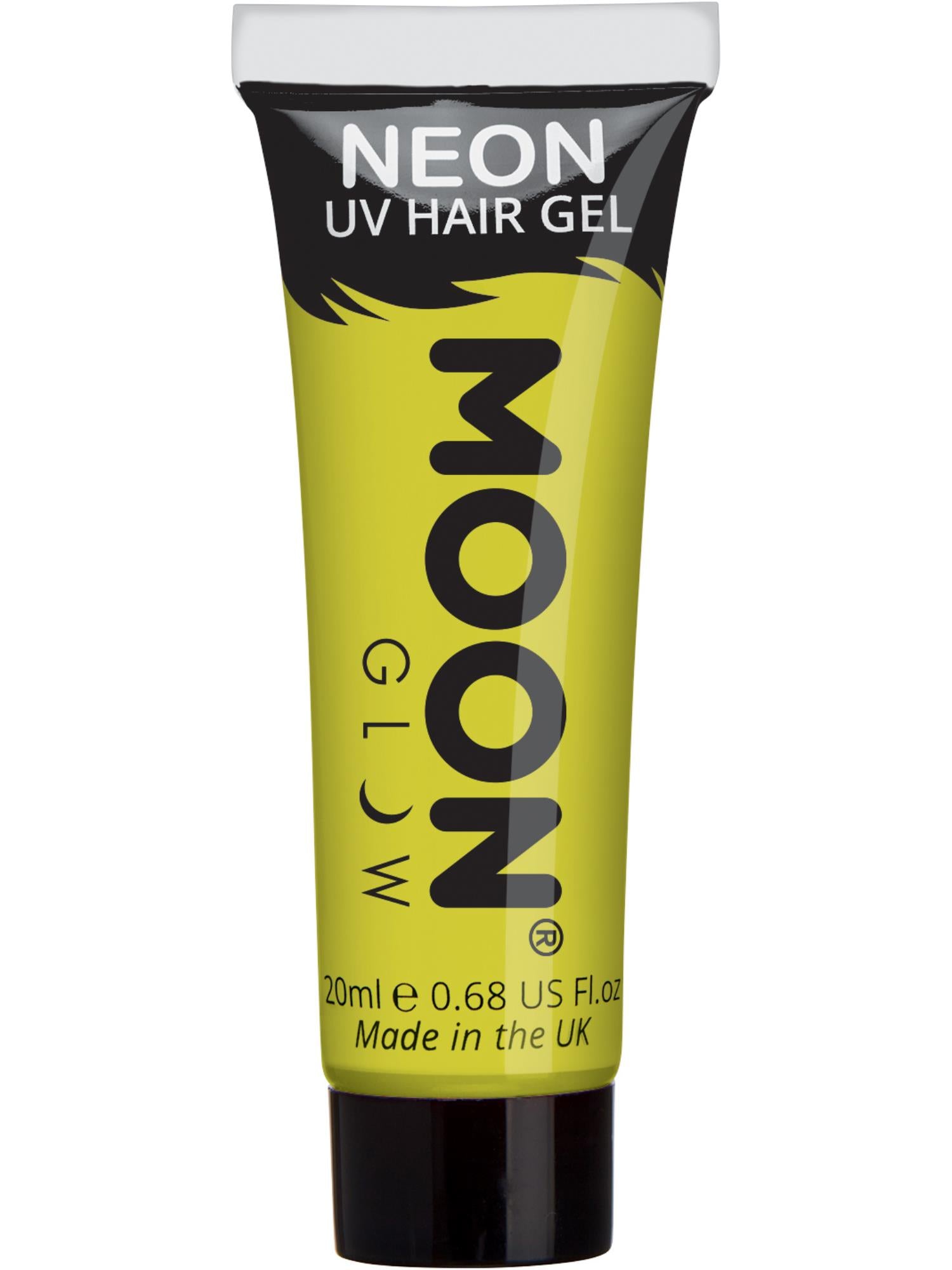 Moon Creations Glow Intense Neon UV Hair Gel, Intense Yellow, Single, 20ml