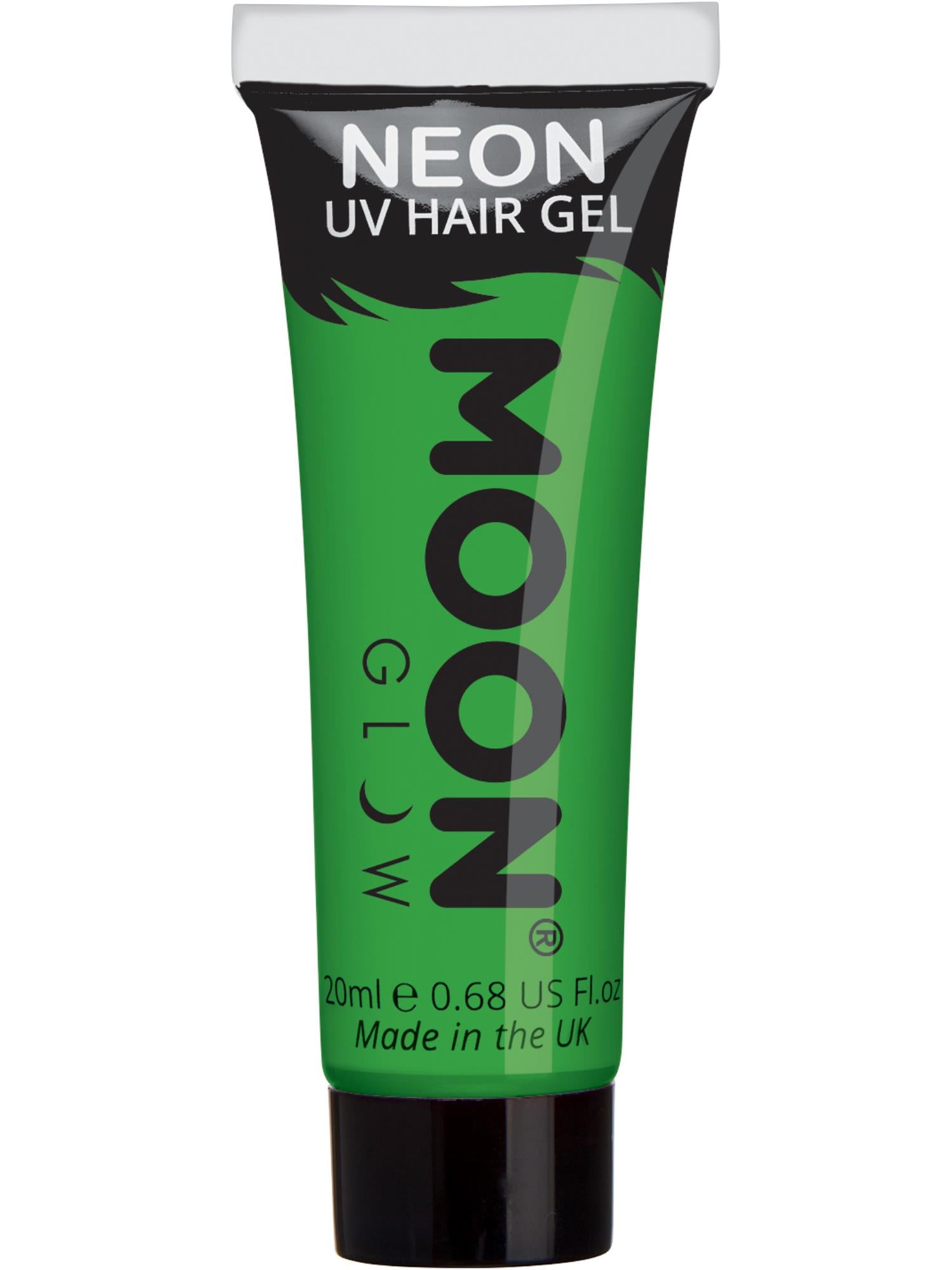 Moon Creations Glow Intense Neon UV Hair Gel, Intense Green, Single, 20ml