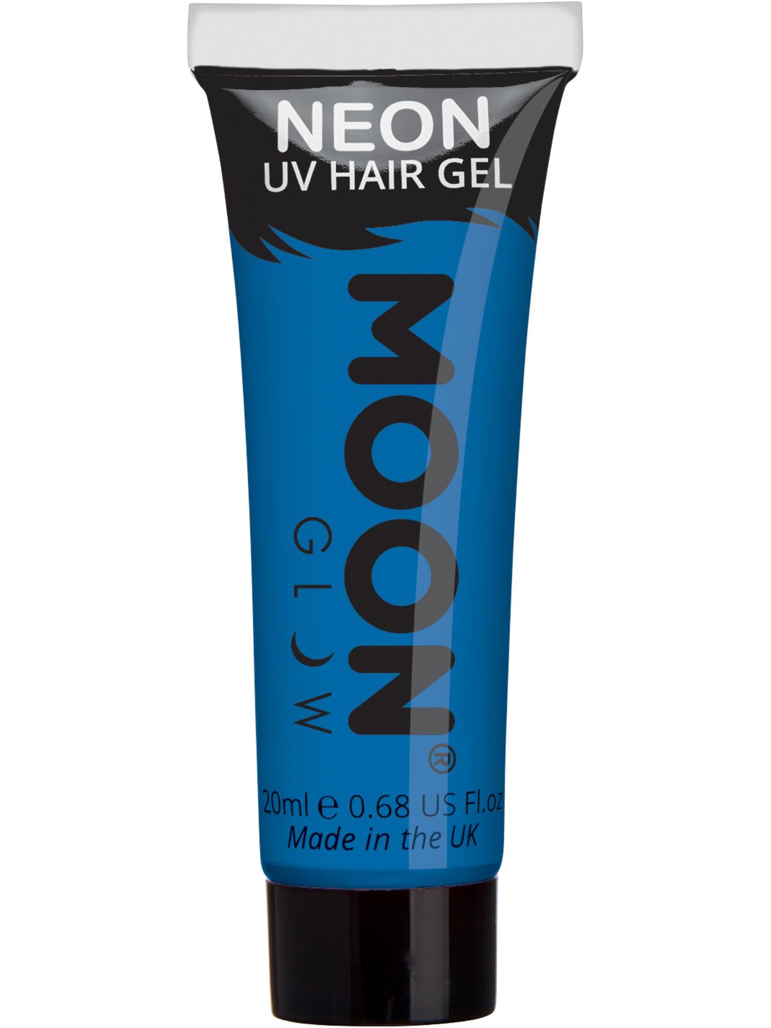 Moon Creations Glow Intense Neon UV Hair Gel, Intense Blue, Single, 20ml