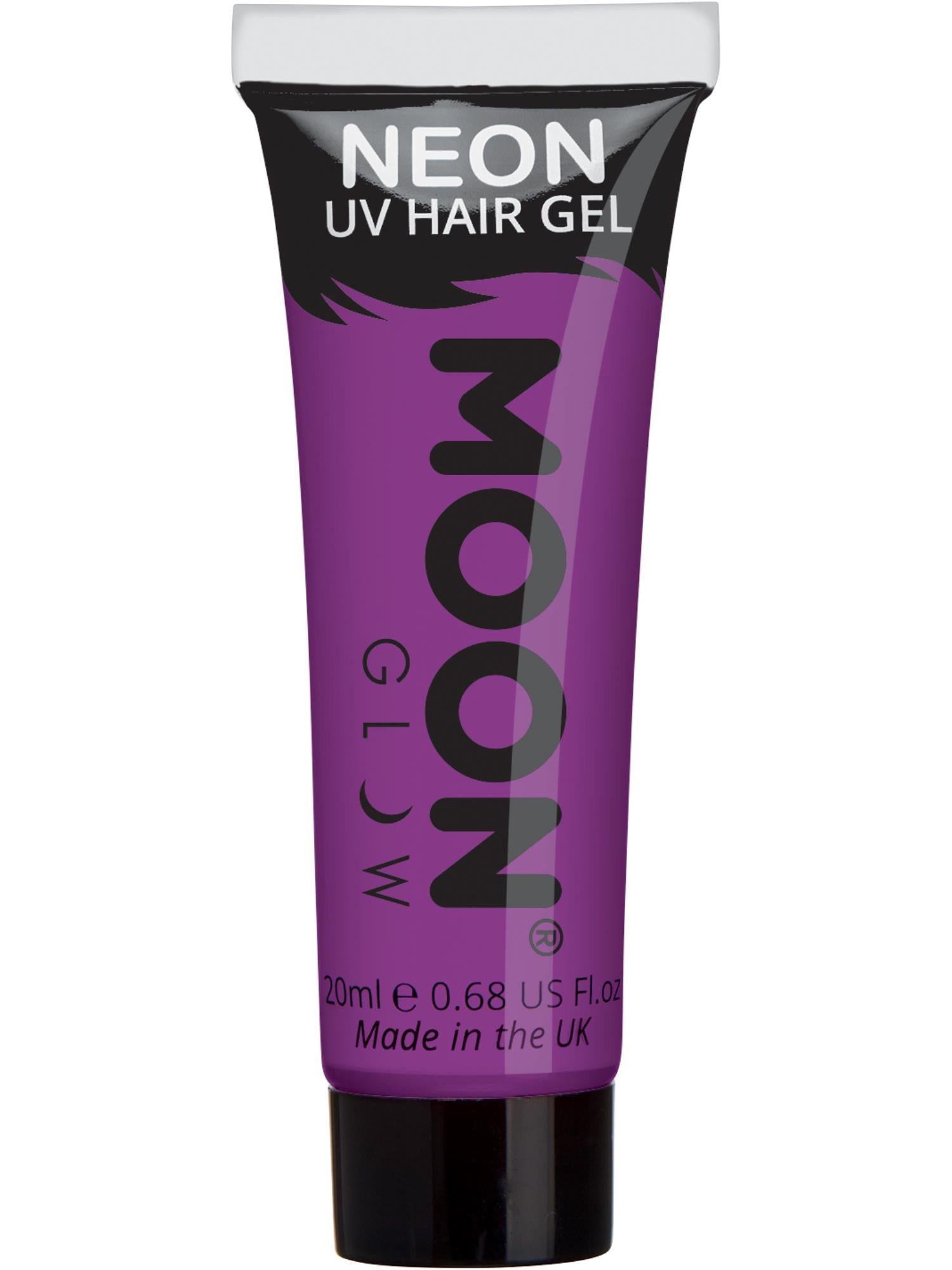 Moon Creations Glow Intense Neon UV Hair Gel, Intense Purple, Single, 20ml