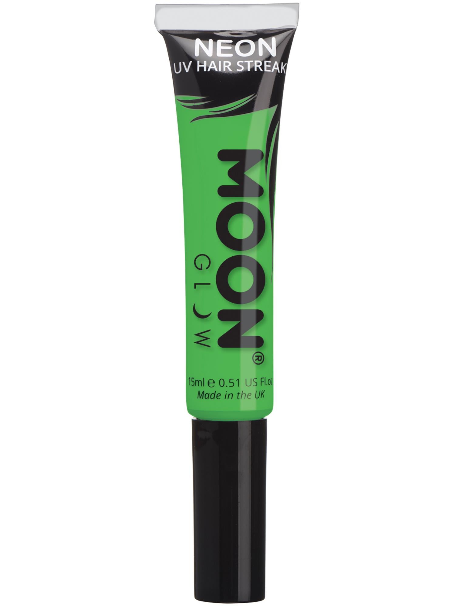 Moon Creations Glow Intense Neon UV Hair Streaks, Intense Gr, Single, 15ml