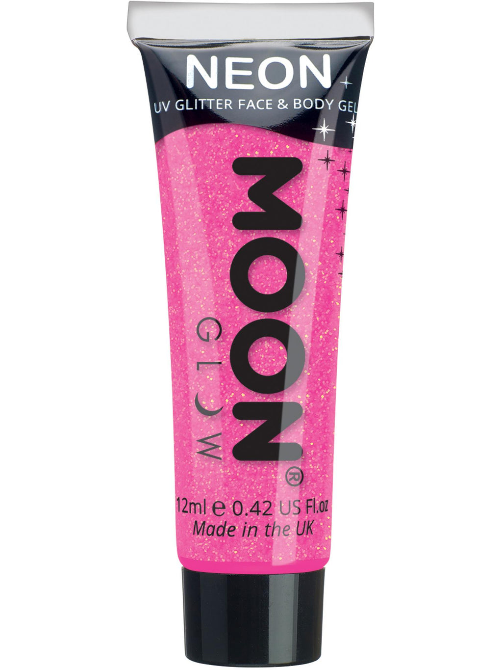Moon Creations Glow Neon UV Fine Glitter Gel, Yellow, Single, 12ml