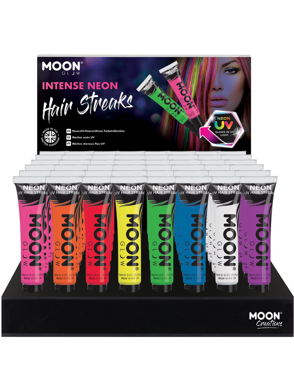 Moon Creations Glow Neon UV Fine Glitter Gel, Golden, Single, 12ml