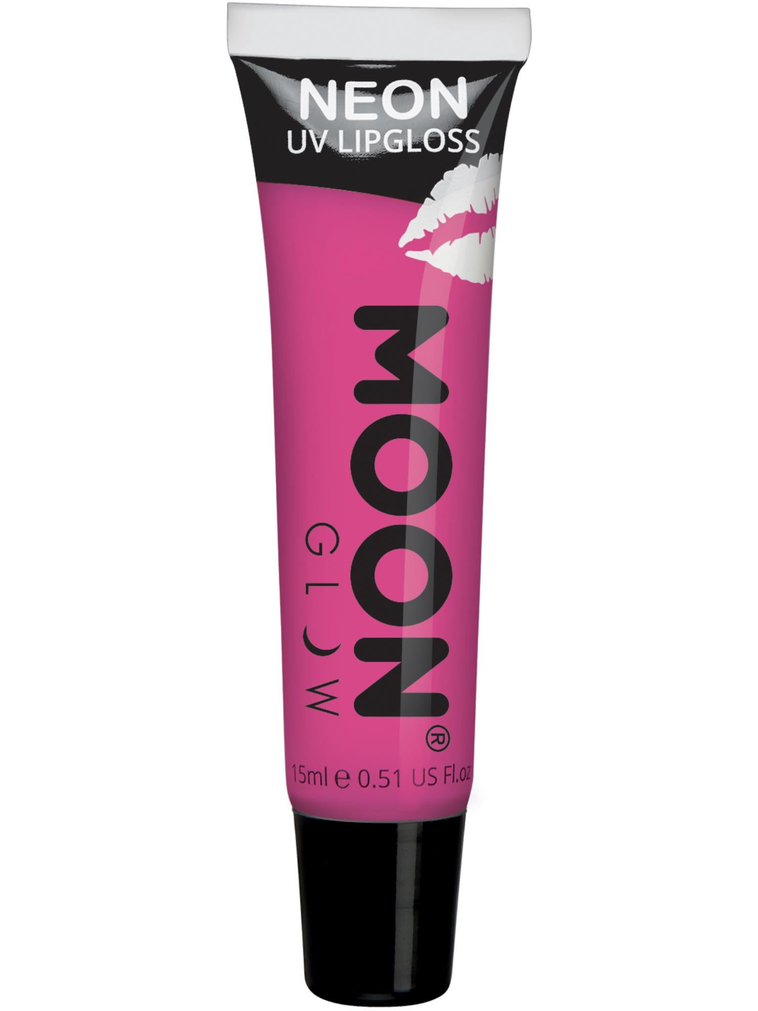 Moon Creations Glow Intense Neon UV Fruity Lipgloss, Pink, Raspberry, Single, 15ml