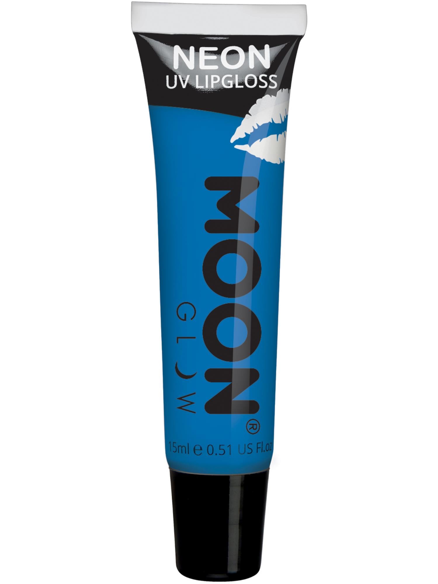 Moon Creations Glow Intense Neon UV Fruity Lipgloss, Blue, Bubblegum, Single, 15ml