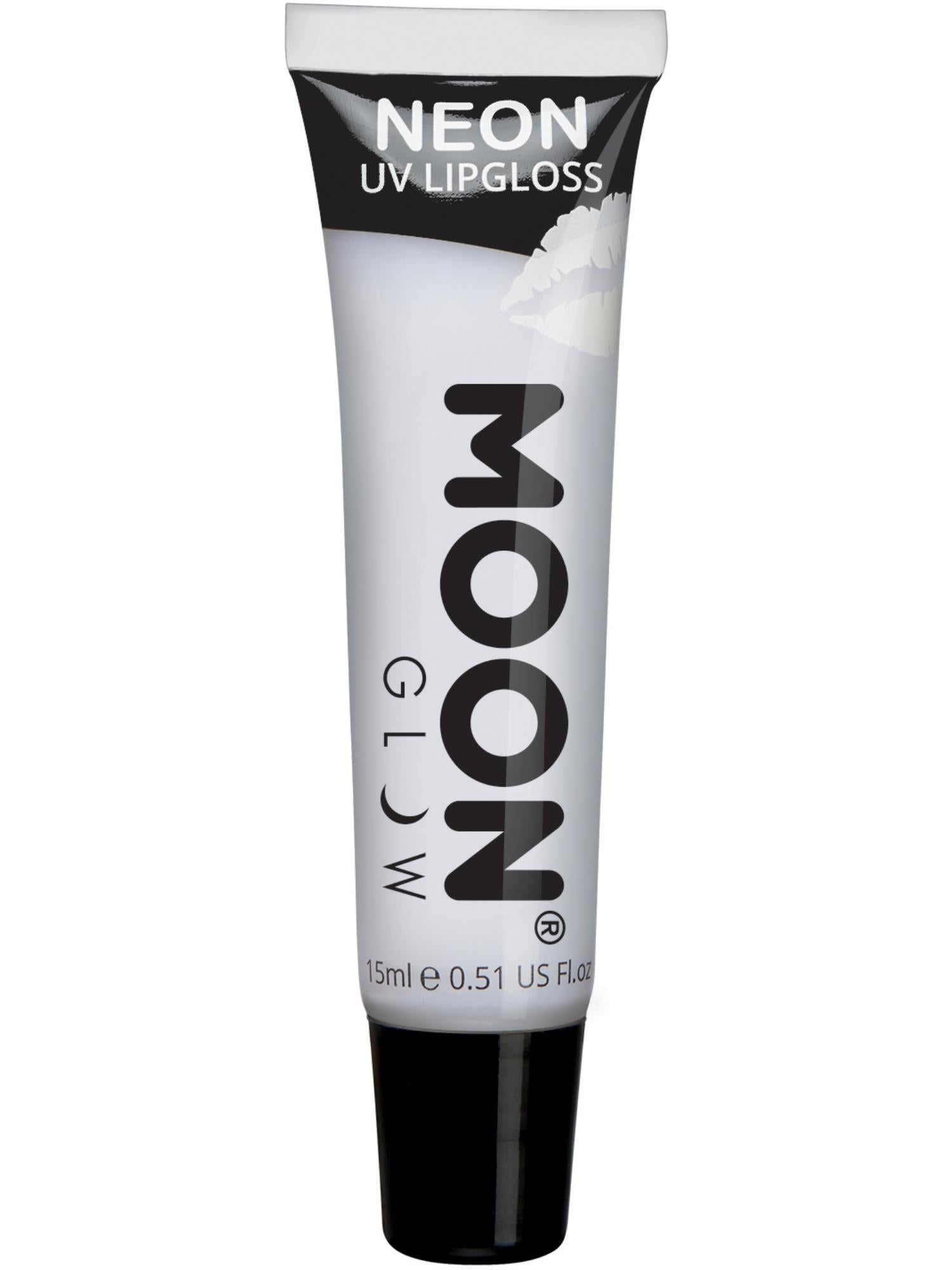 Moon Creations Glow Intense Neon UV Fruity Lipgloss, White, Vanilla, Single, 15ml